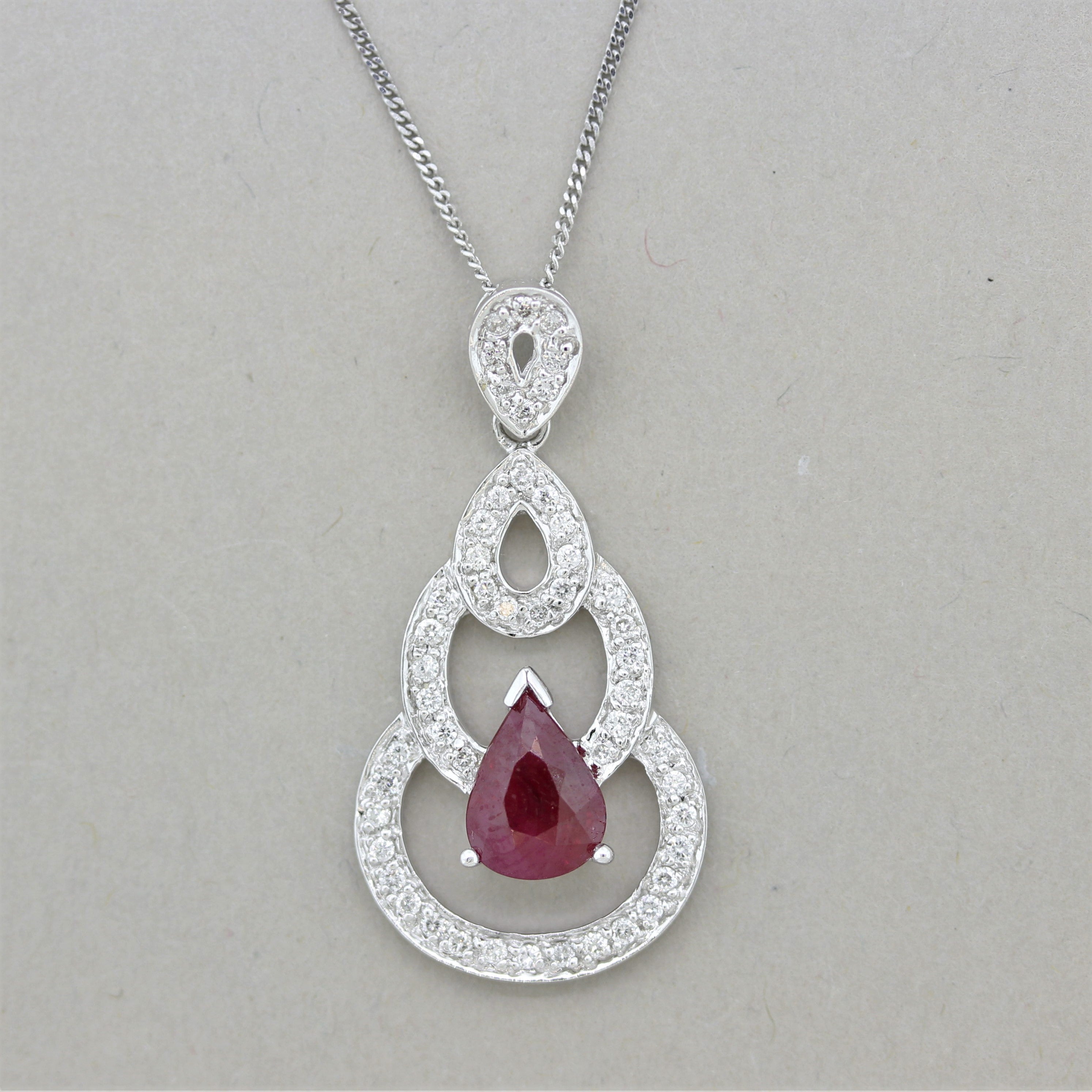 Ruby Diamond Gold Pendant