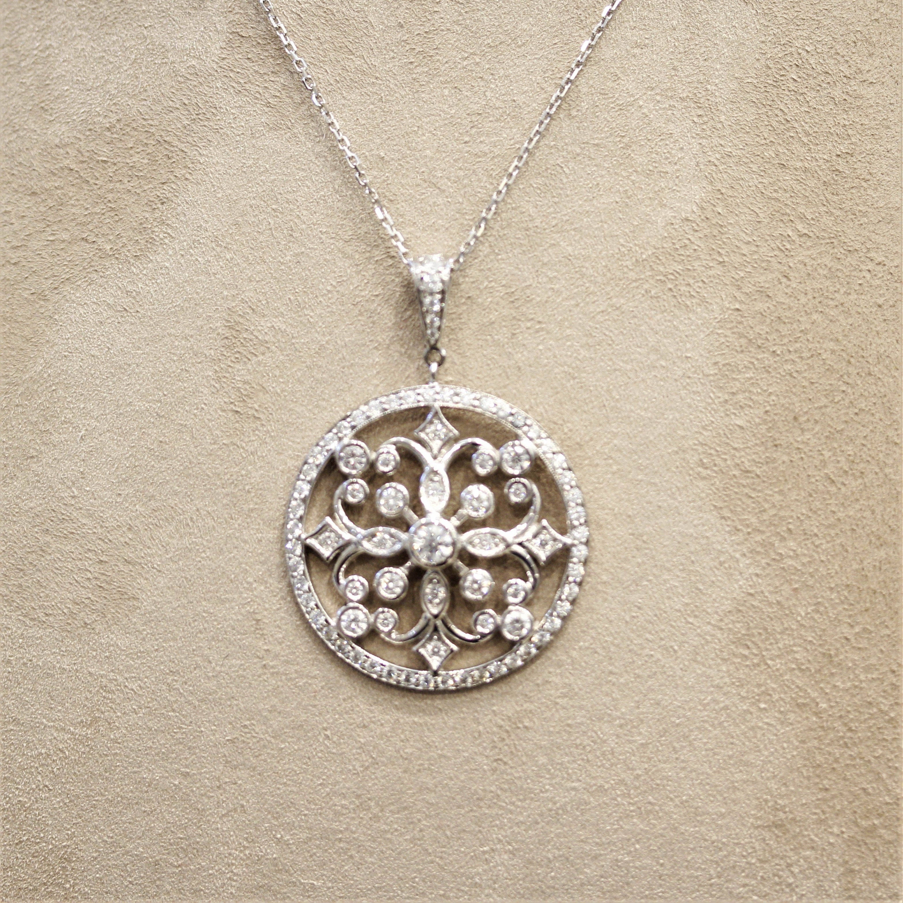 Diamond Gold Medallion Pendant