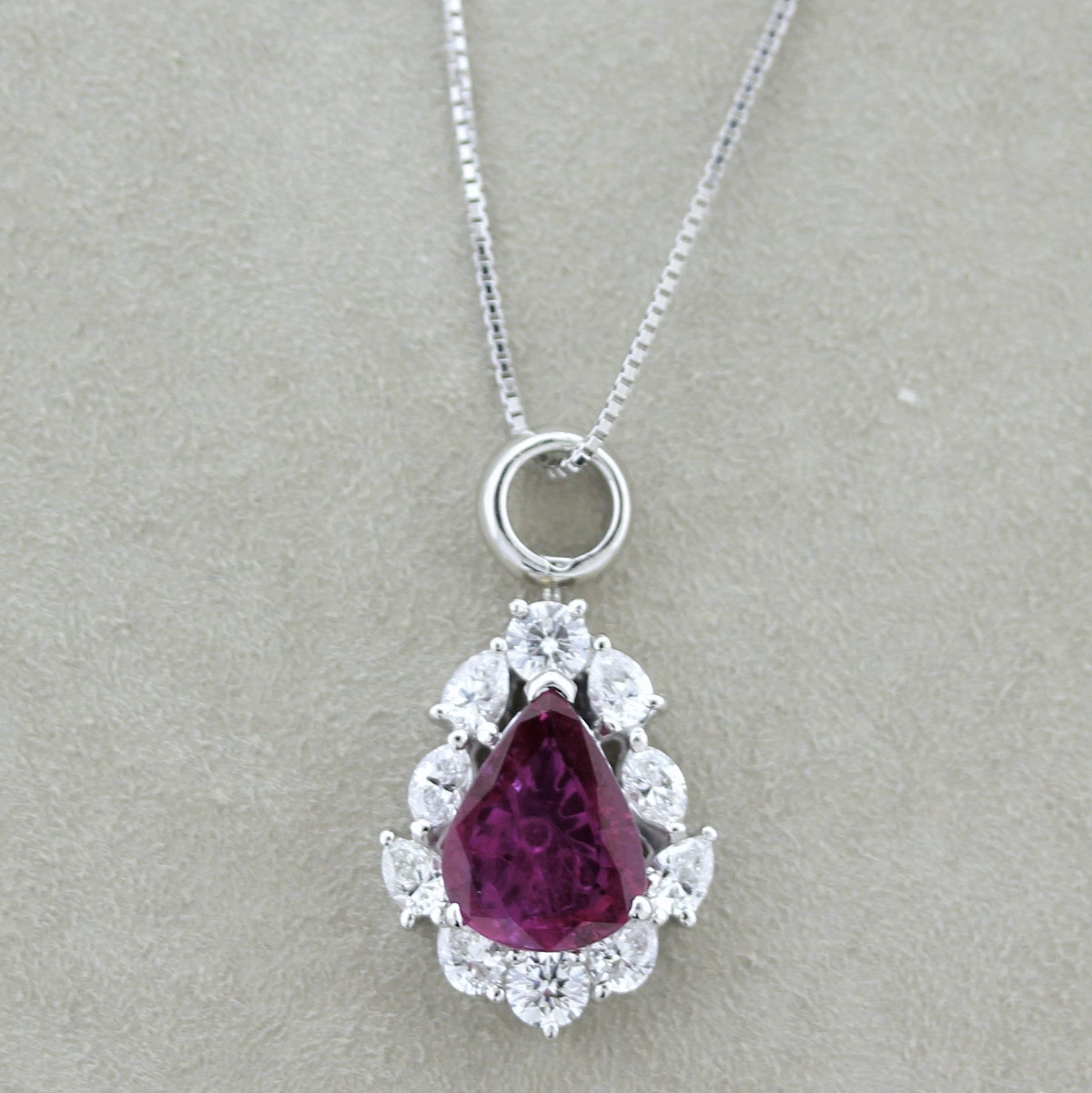 Ruby Diamond Platinum Pendant