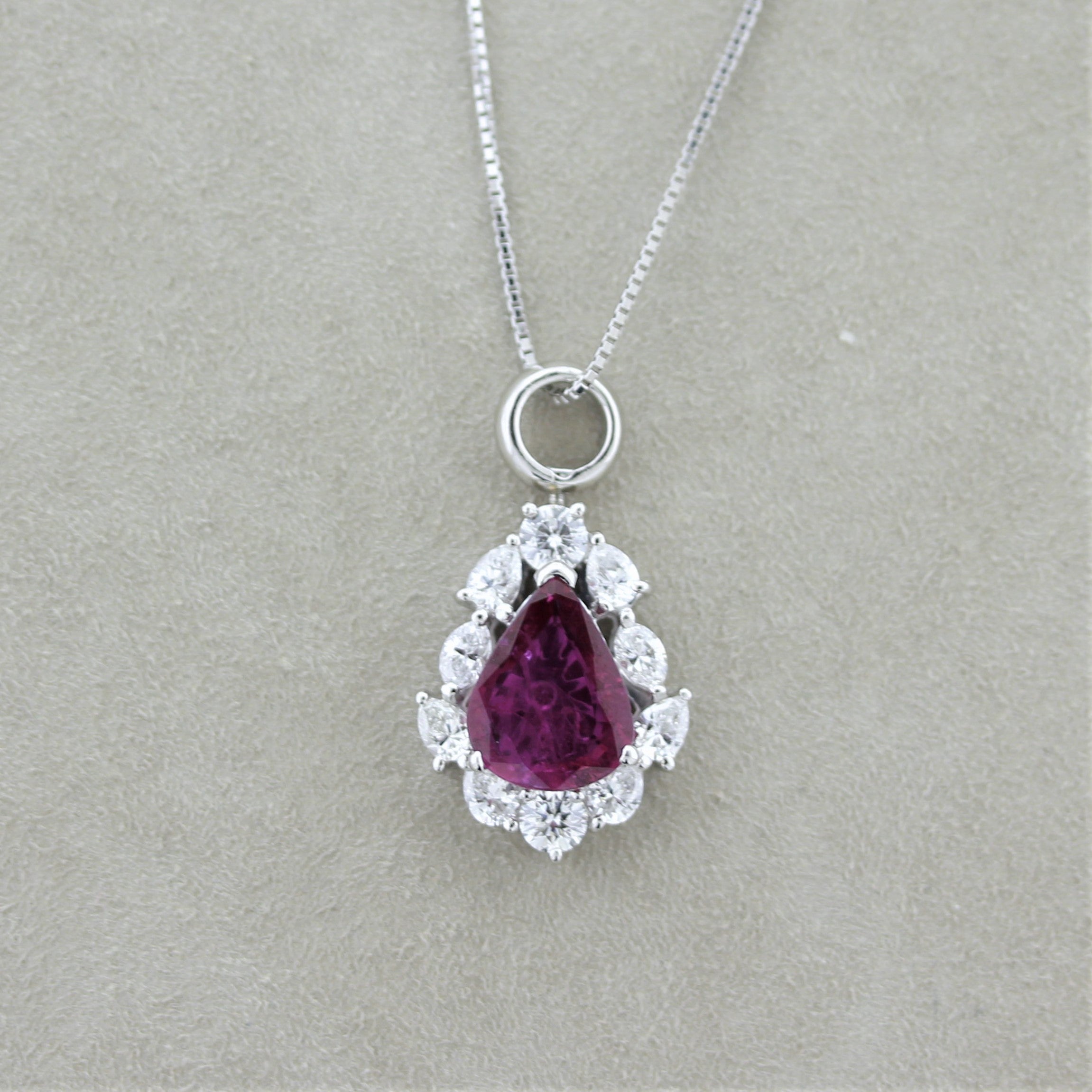 Ruby Diamond Platinum Pendant