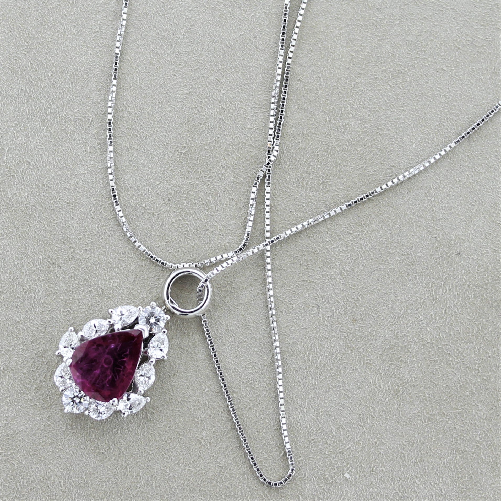 Ruby Diamond Platinum Pendant