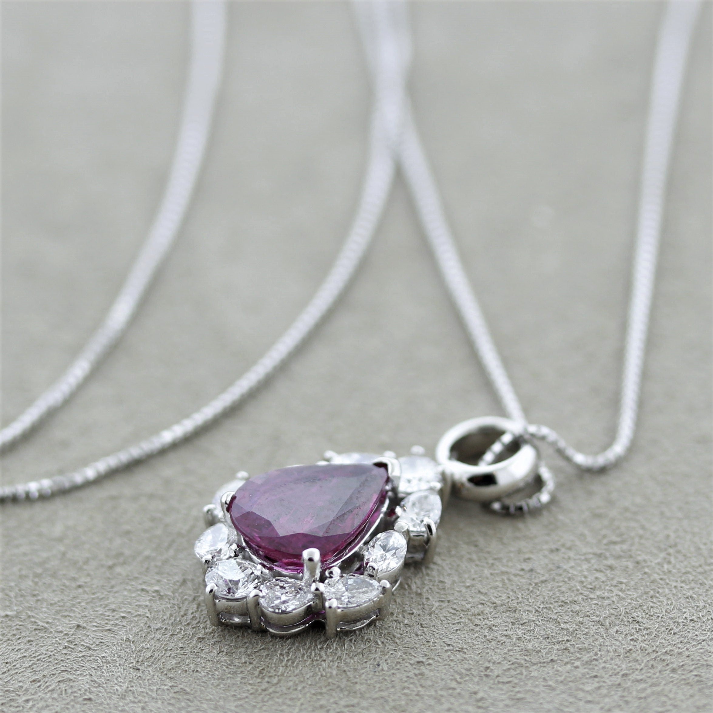 Ruby Diamond Platinum Pendant