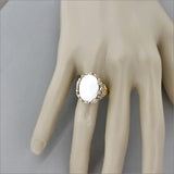White Onyx Diamond Gold Ring