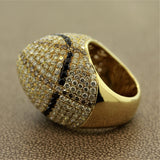Fancy Colored Diamond Gold Dome Cocktail Ring