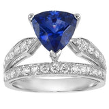GIA Certified Ceylon Sapphire Diamond Gold Ring