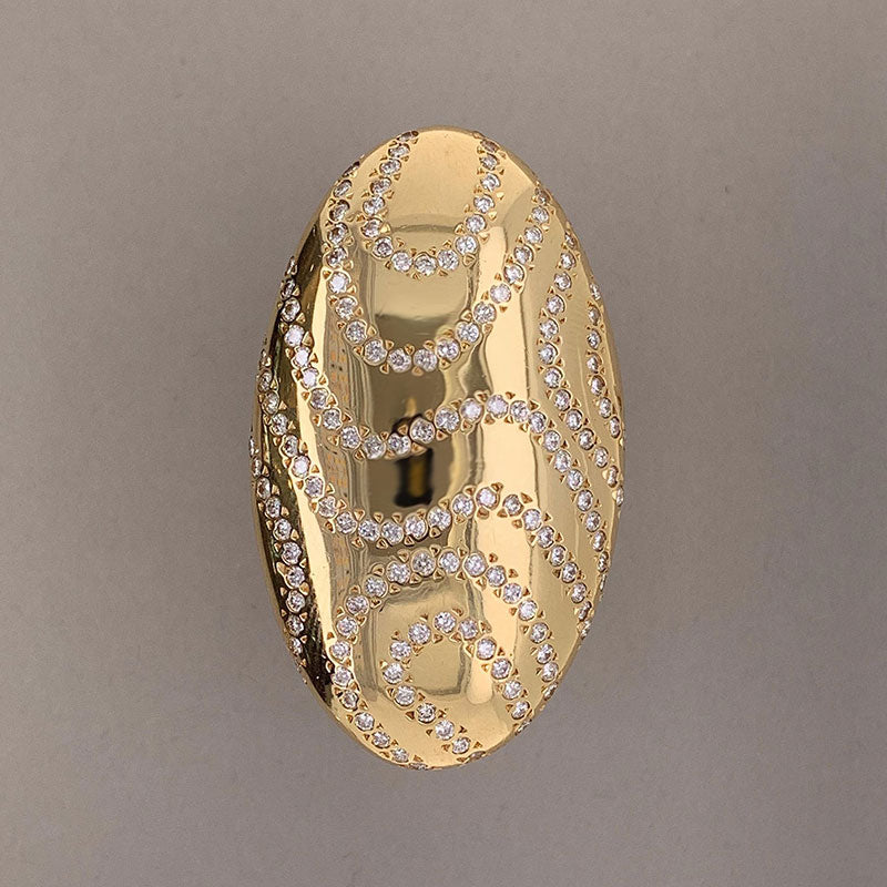 Italian Modern Diamond Gold Cocktail Ring