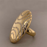 Italian Modern Diamond Gold Cocktail Ring