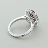 Pink Spinel Diamond Halo Gold Ring