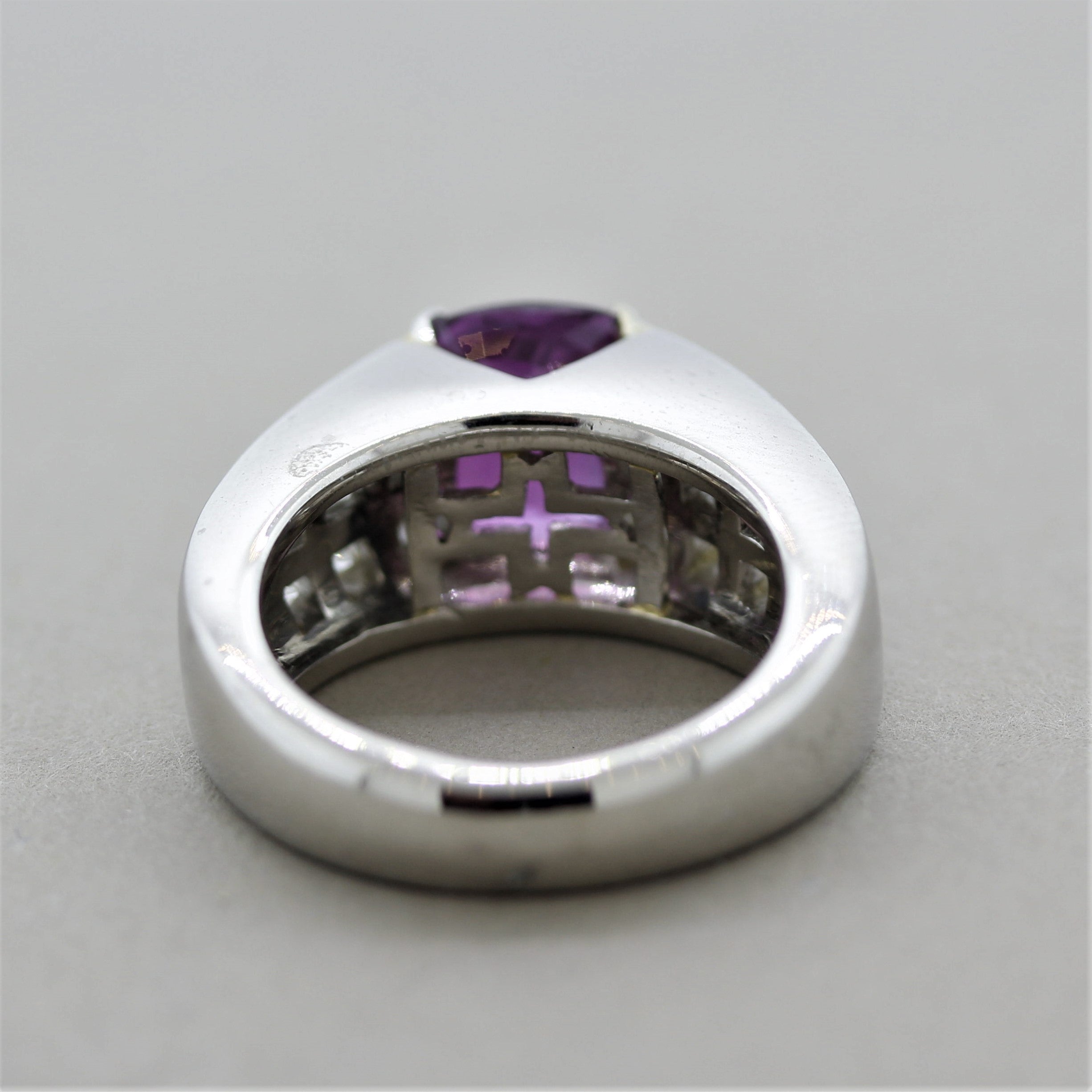 Purple Sapphire Diamond Platinum Ring