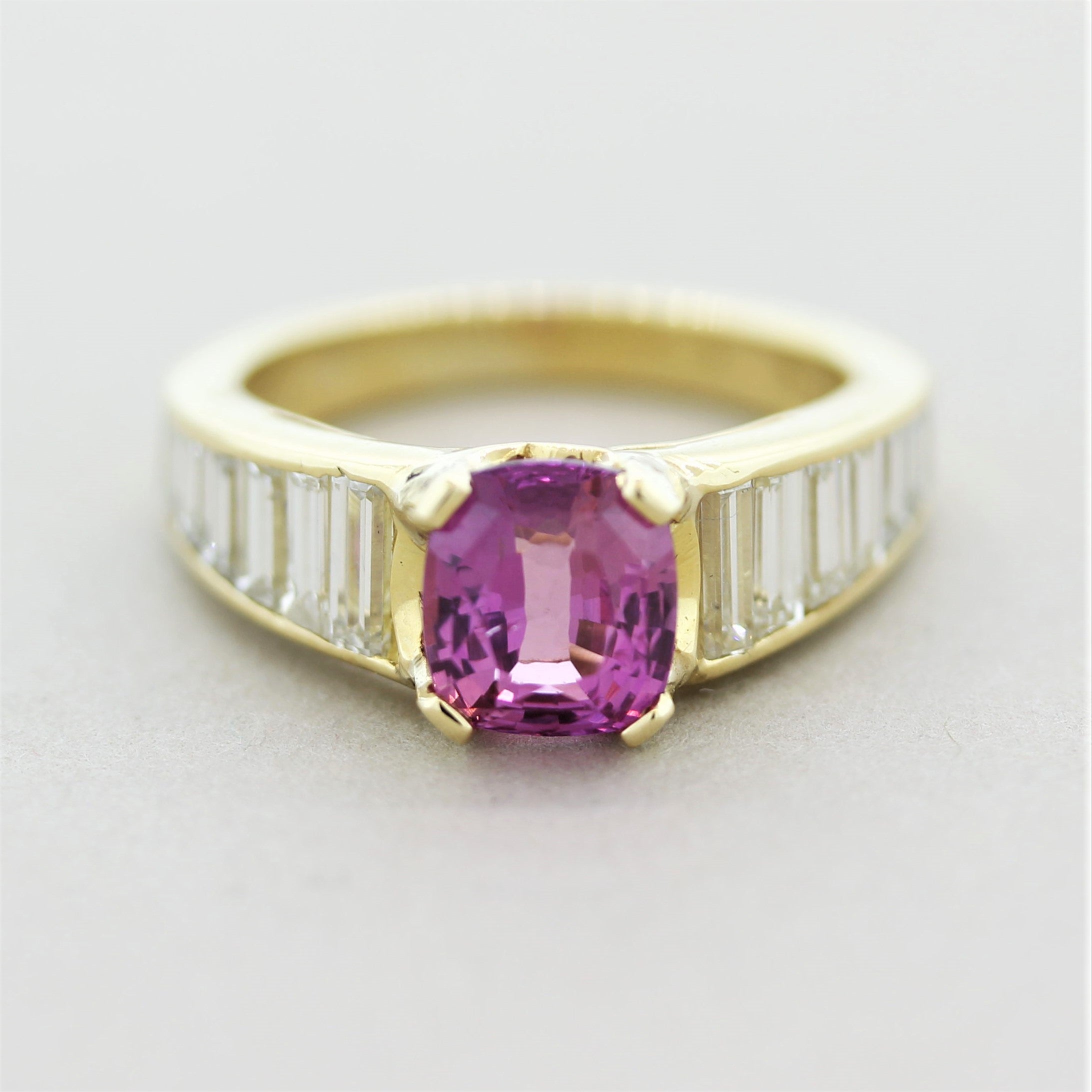 Pink Sapphire Diamond Gold Ring