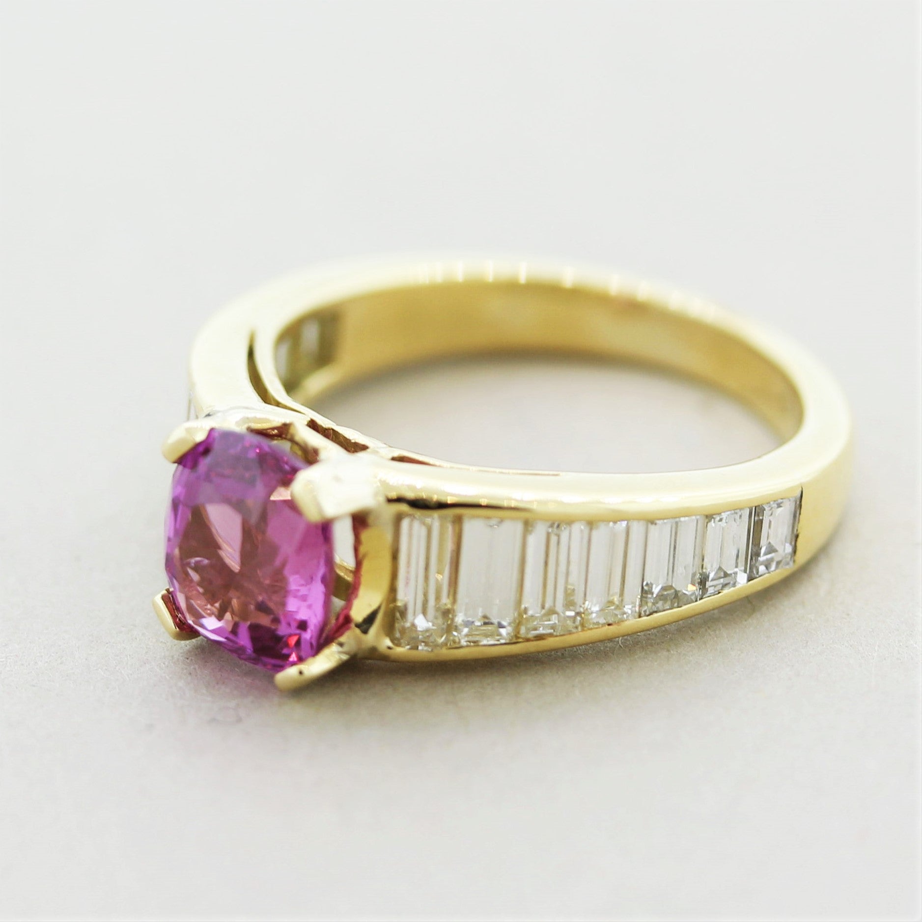 Pink Sapphire Diamond Gold Ring