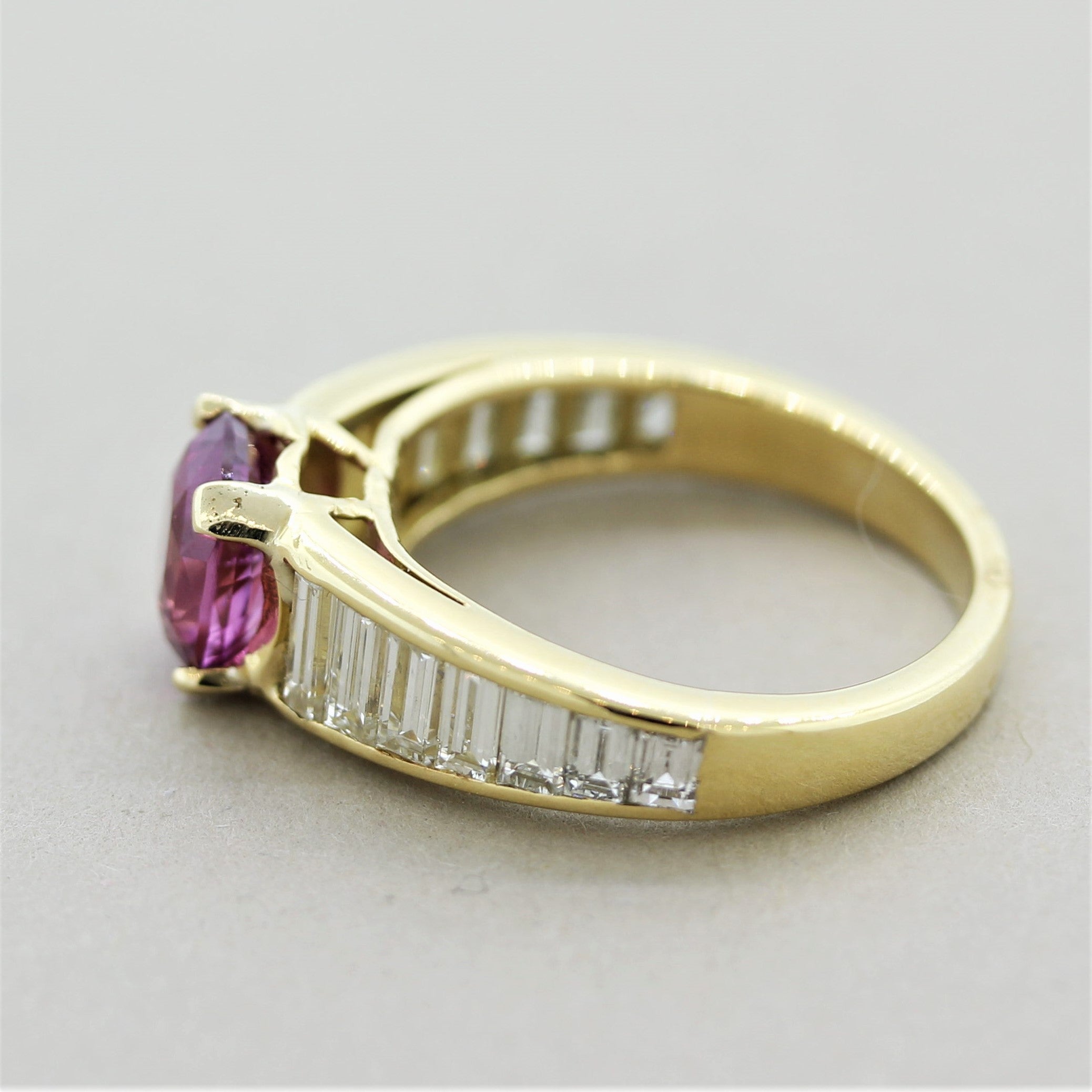 Pink Sapphire Diamond Gold Ring