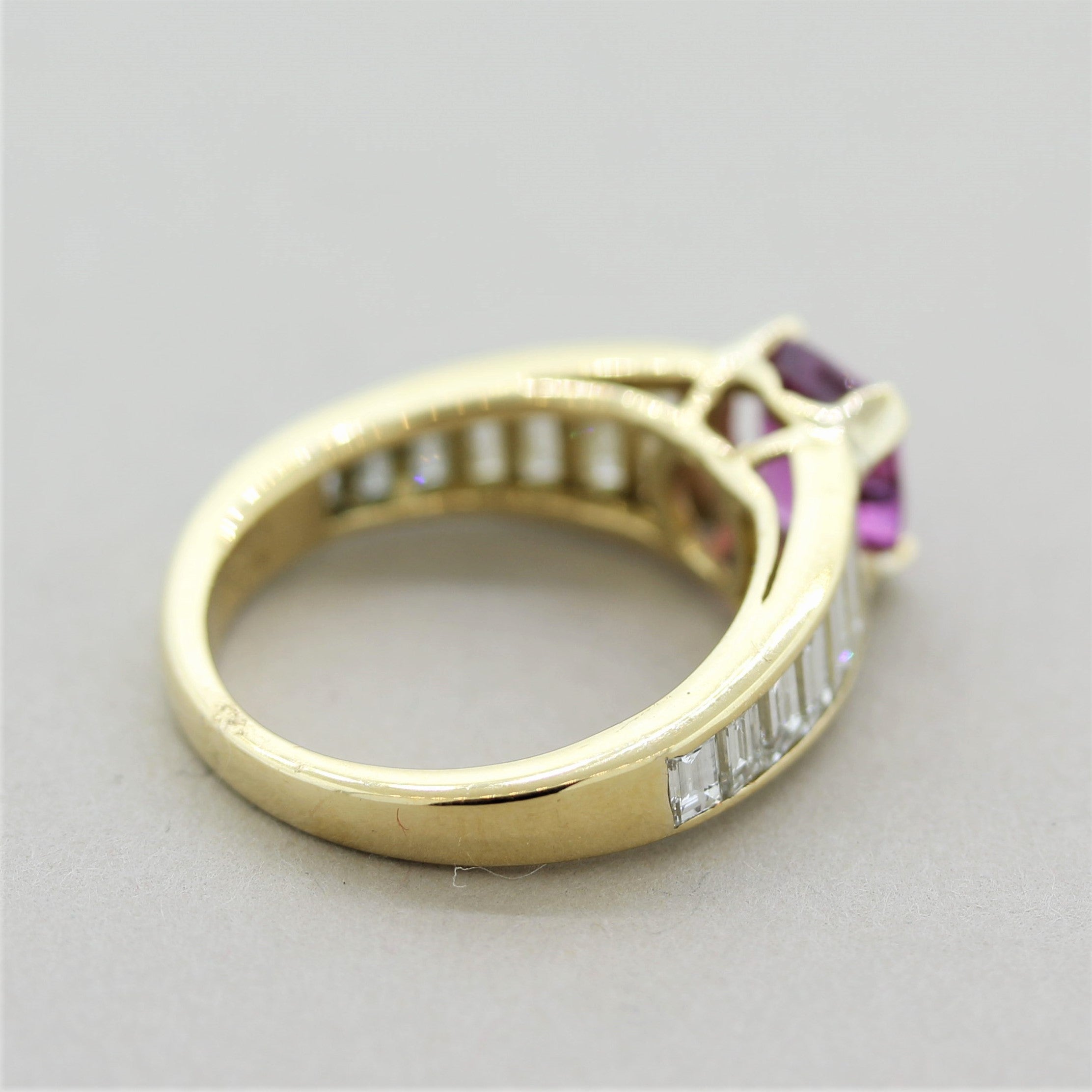 Pink Sapphire Diamond Gold Ring