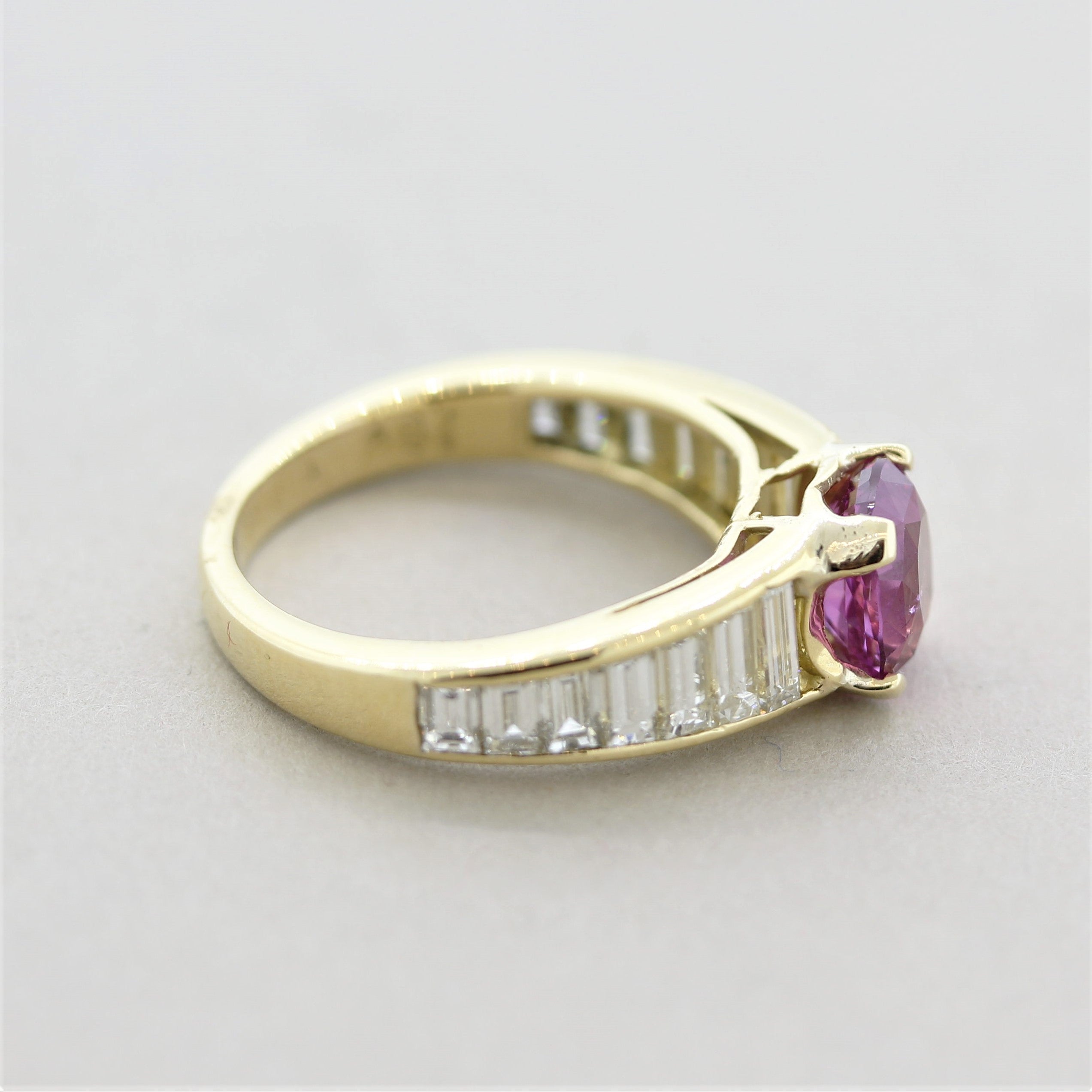 Pink Sapphire Diamond Gold Ring