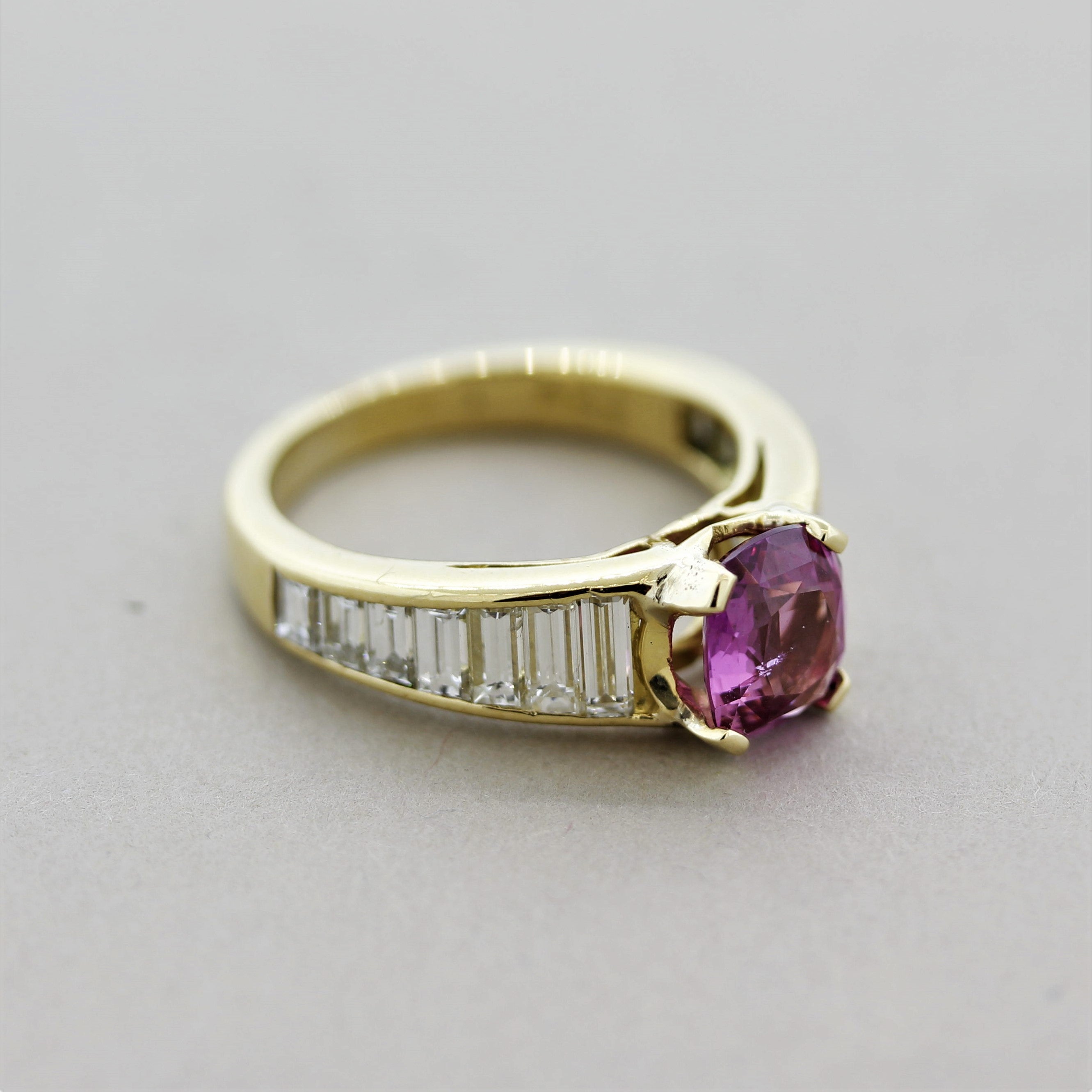 Pink Sapphire Diamond Gold Ring