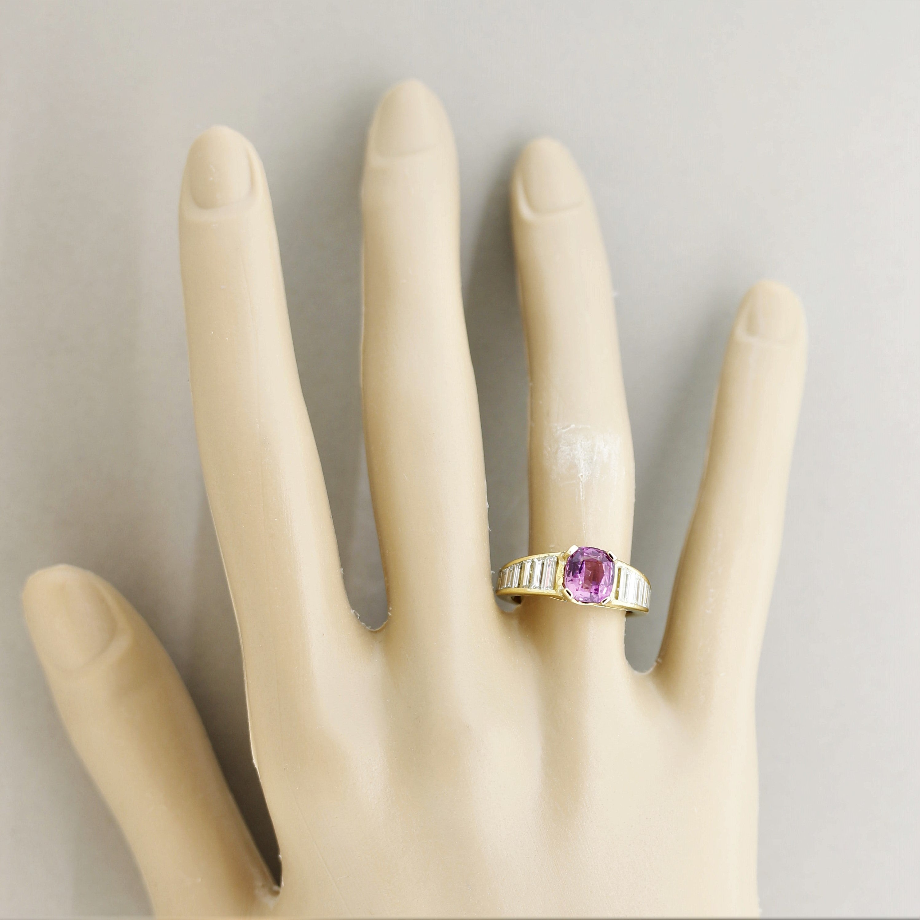 Pink Sapphire Diamond Gold Ring