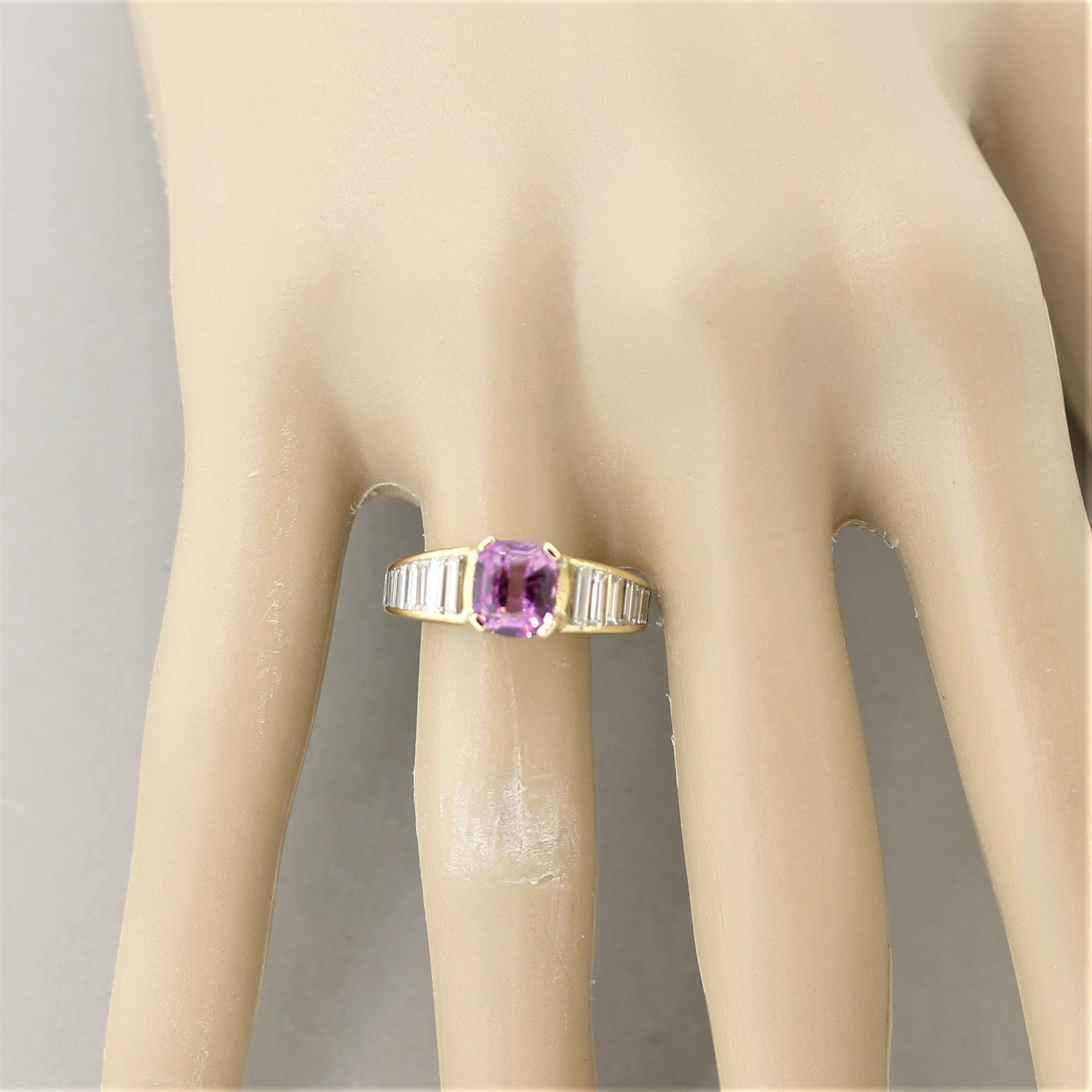 Pink Sapphire Diamond Gold Ring