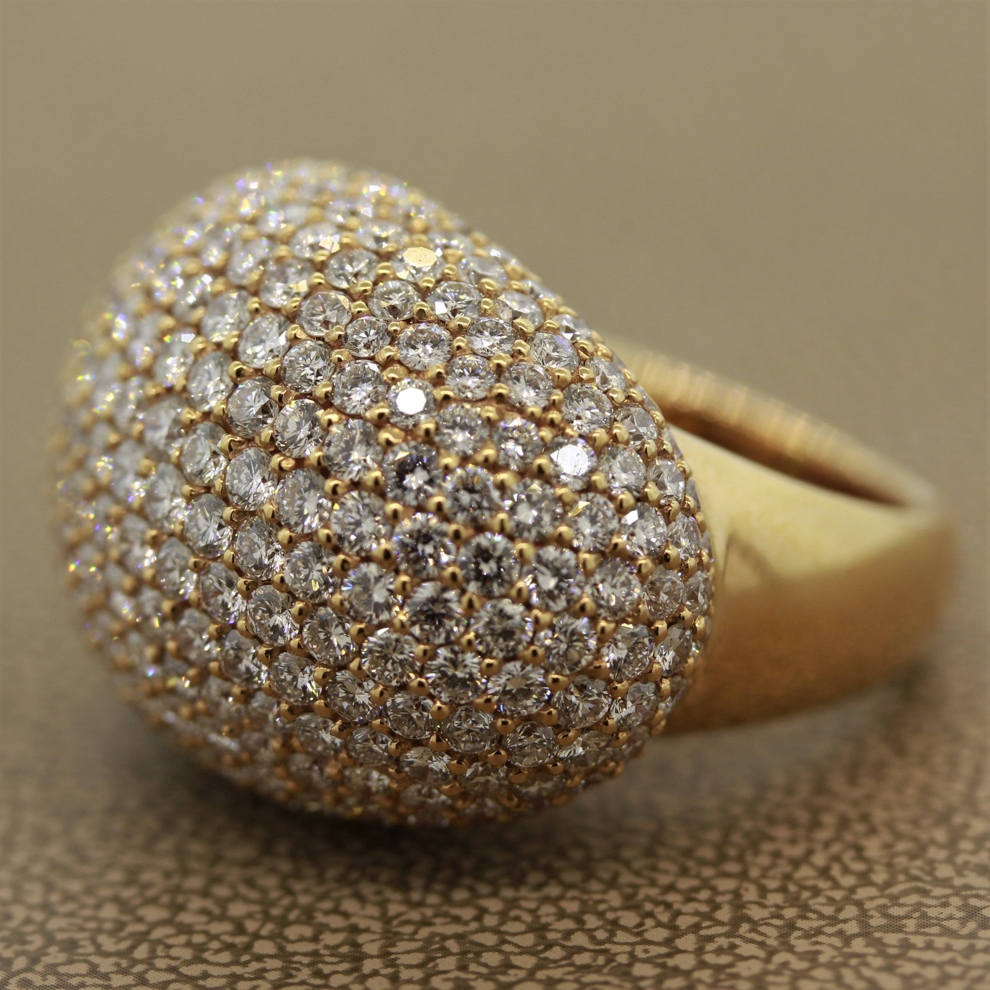 Diamond Gold Dome Cocktail Ring