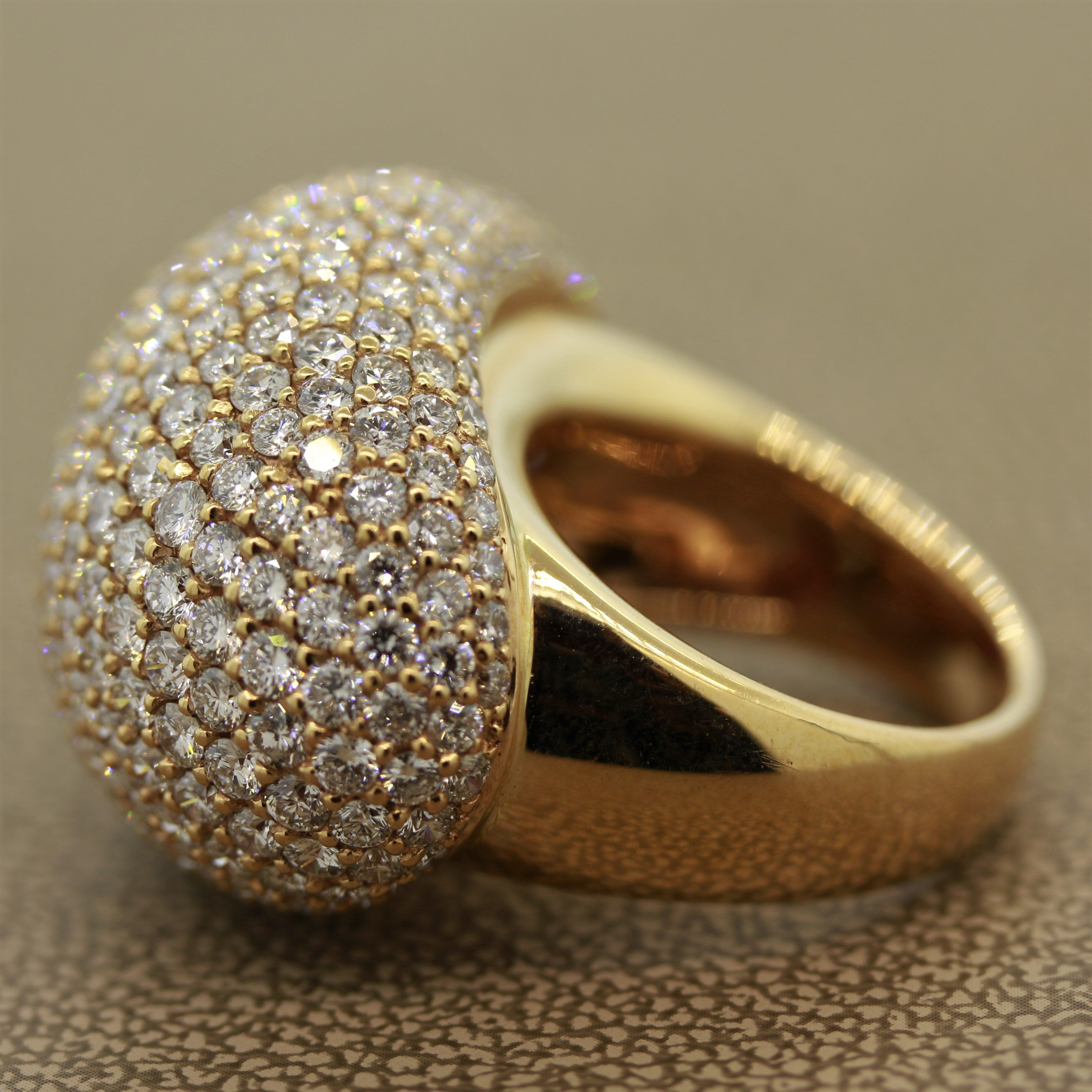 Diamond Gold Dome Cocktail Ring