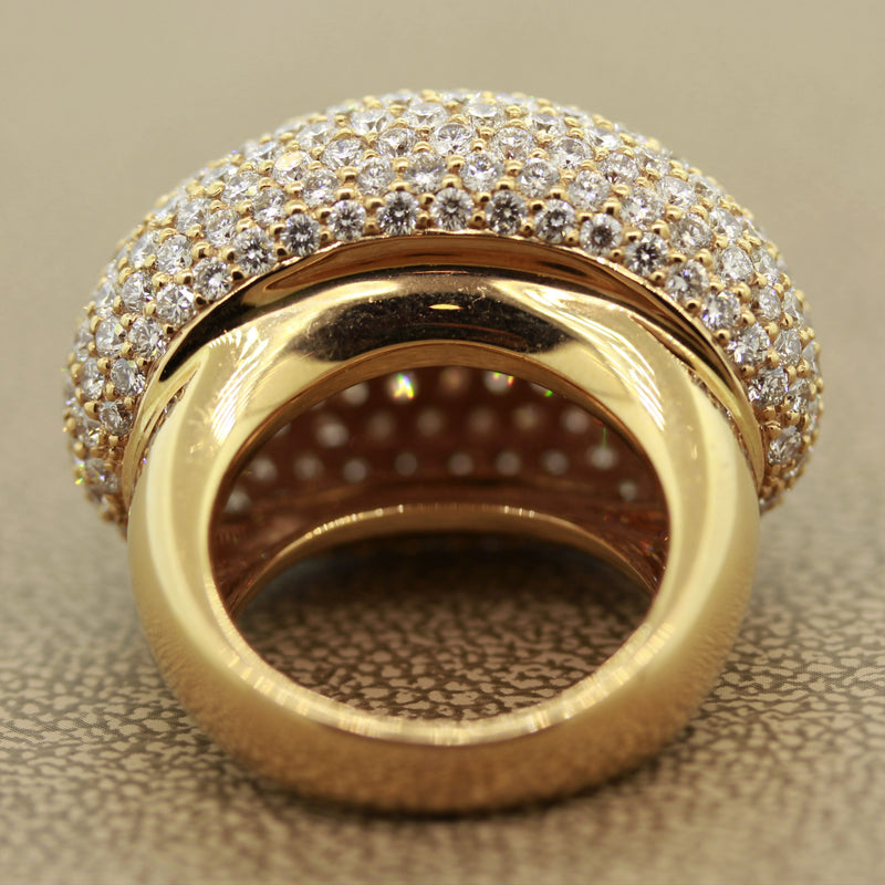 Diamond Gold Dome Cocktail Ring