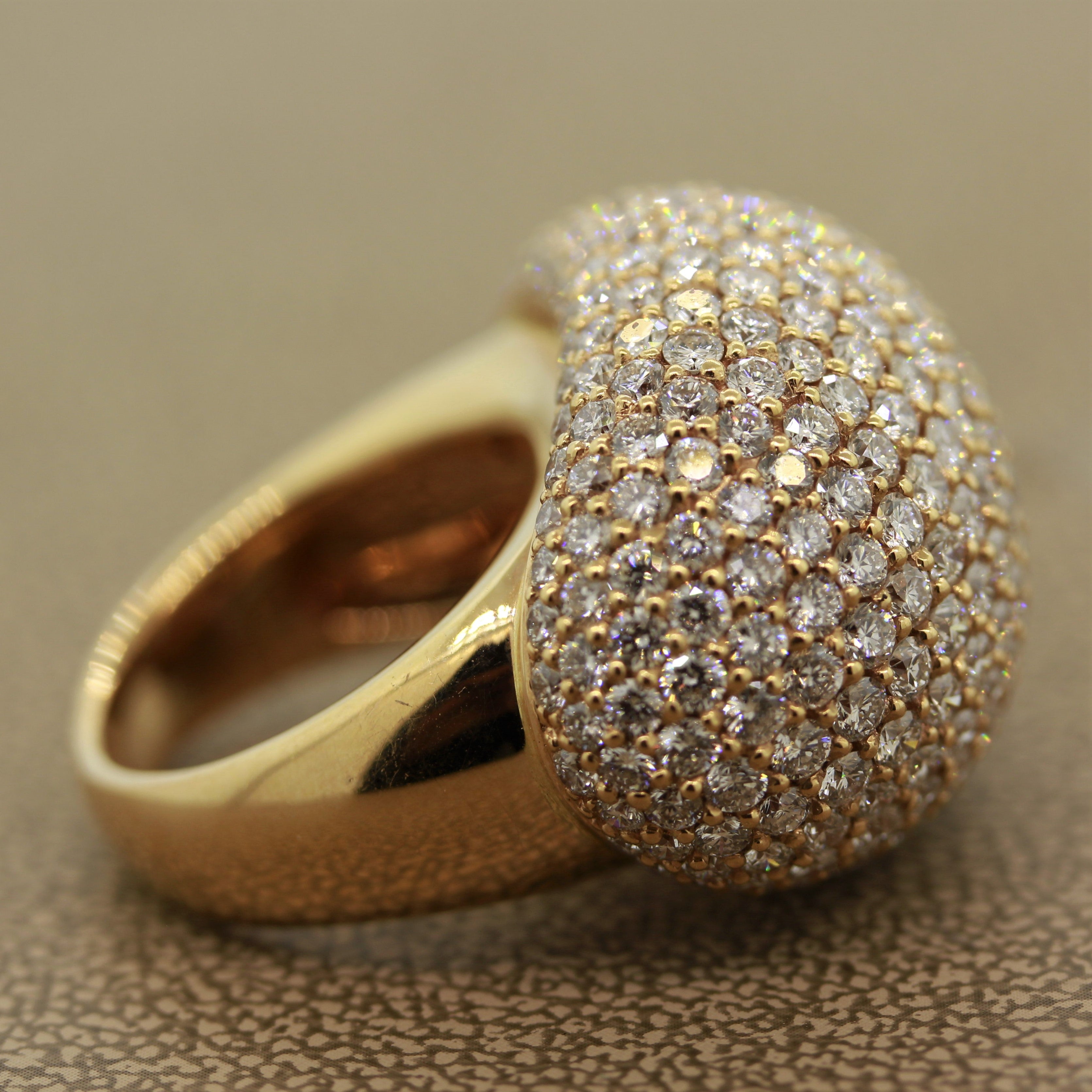 Diamond Gold Dome Cocktail Ring