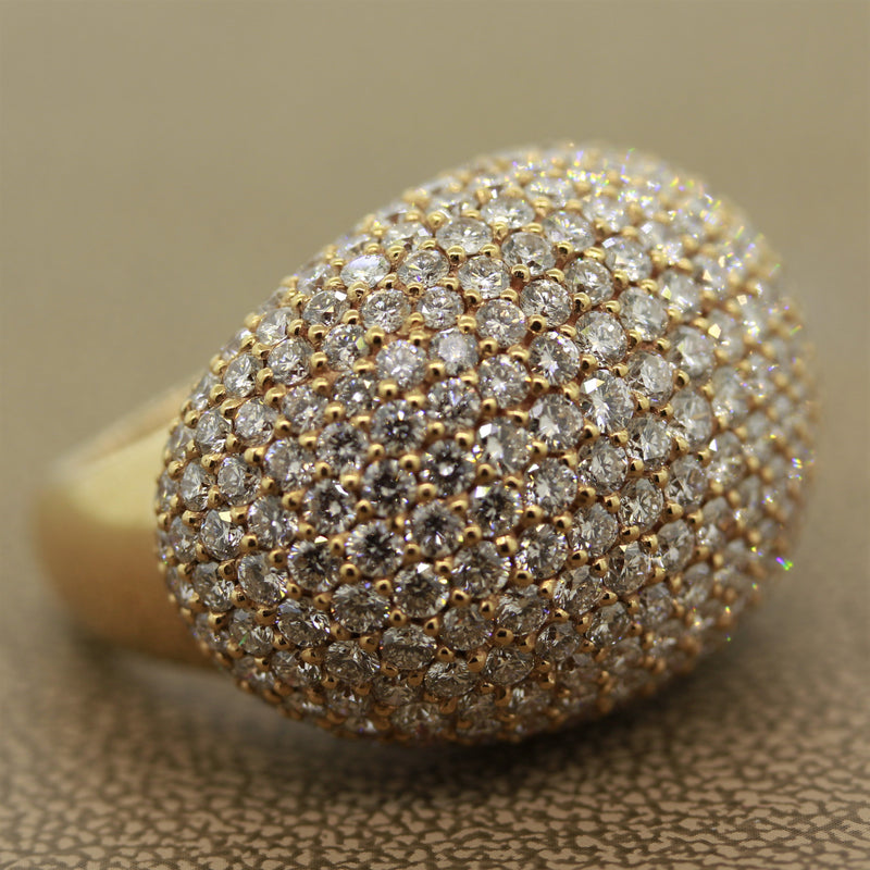 Diamond Gold Dome Cocktail Ring