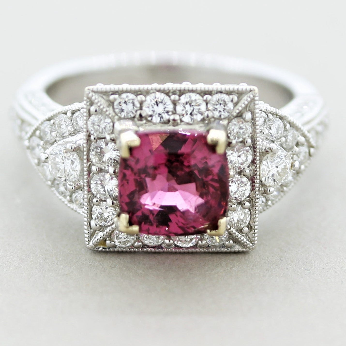 Spinel Diamond Gold Ring