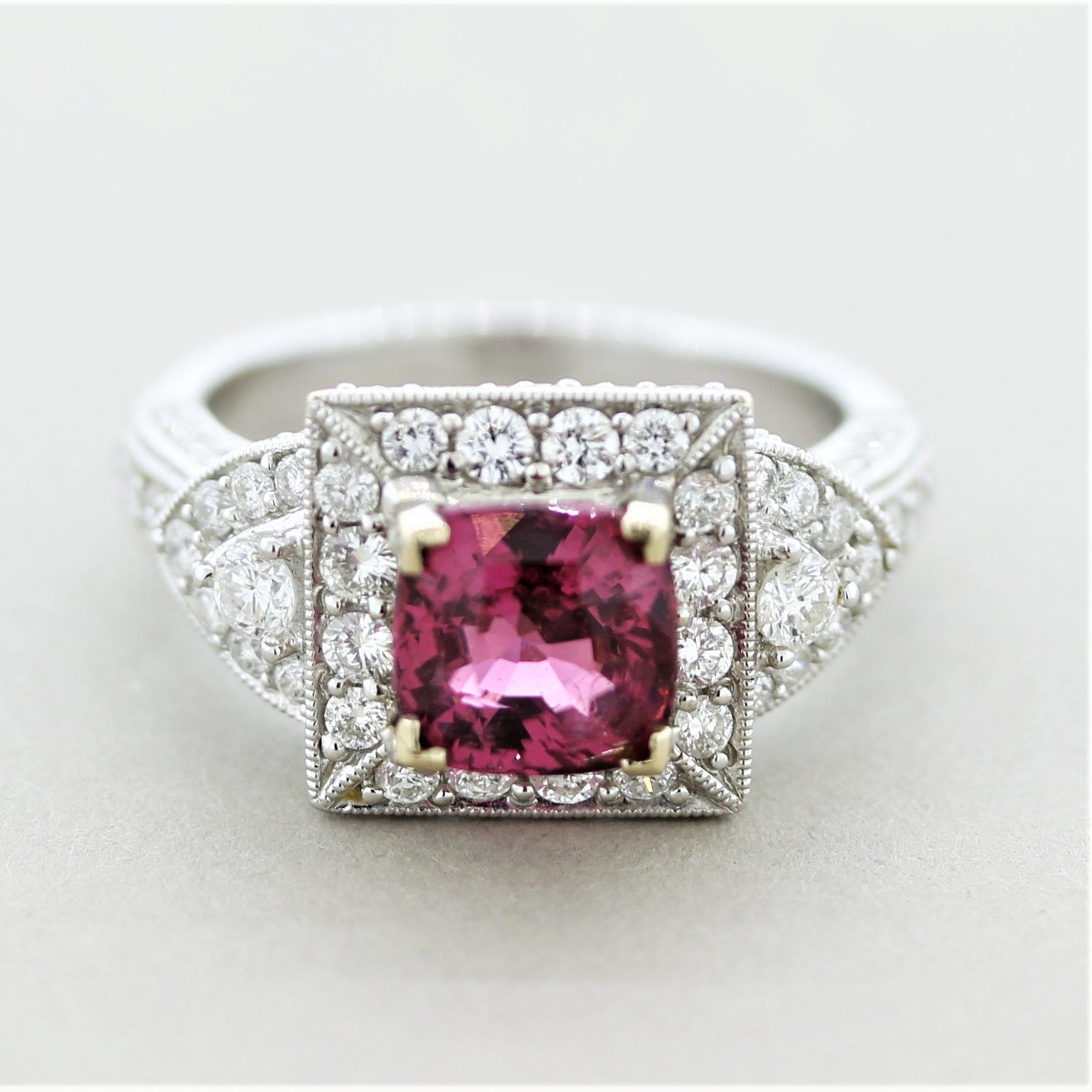 Spinel Diamond Gold Ring