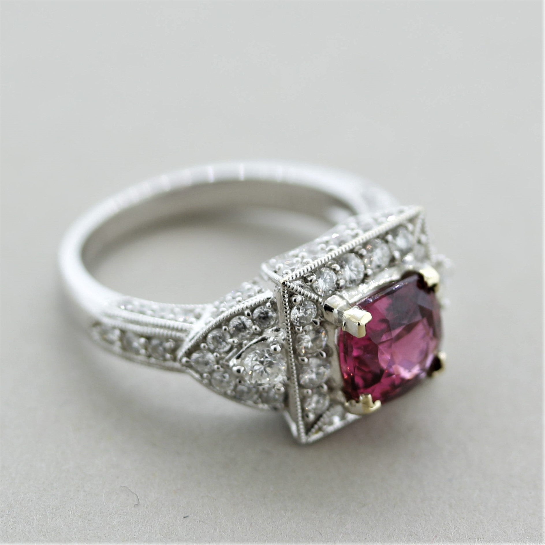 Spinel Diamond Gold Ring