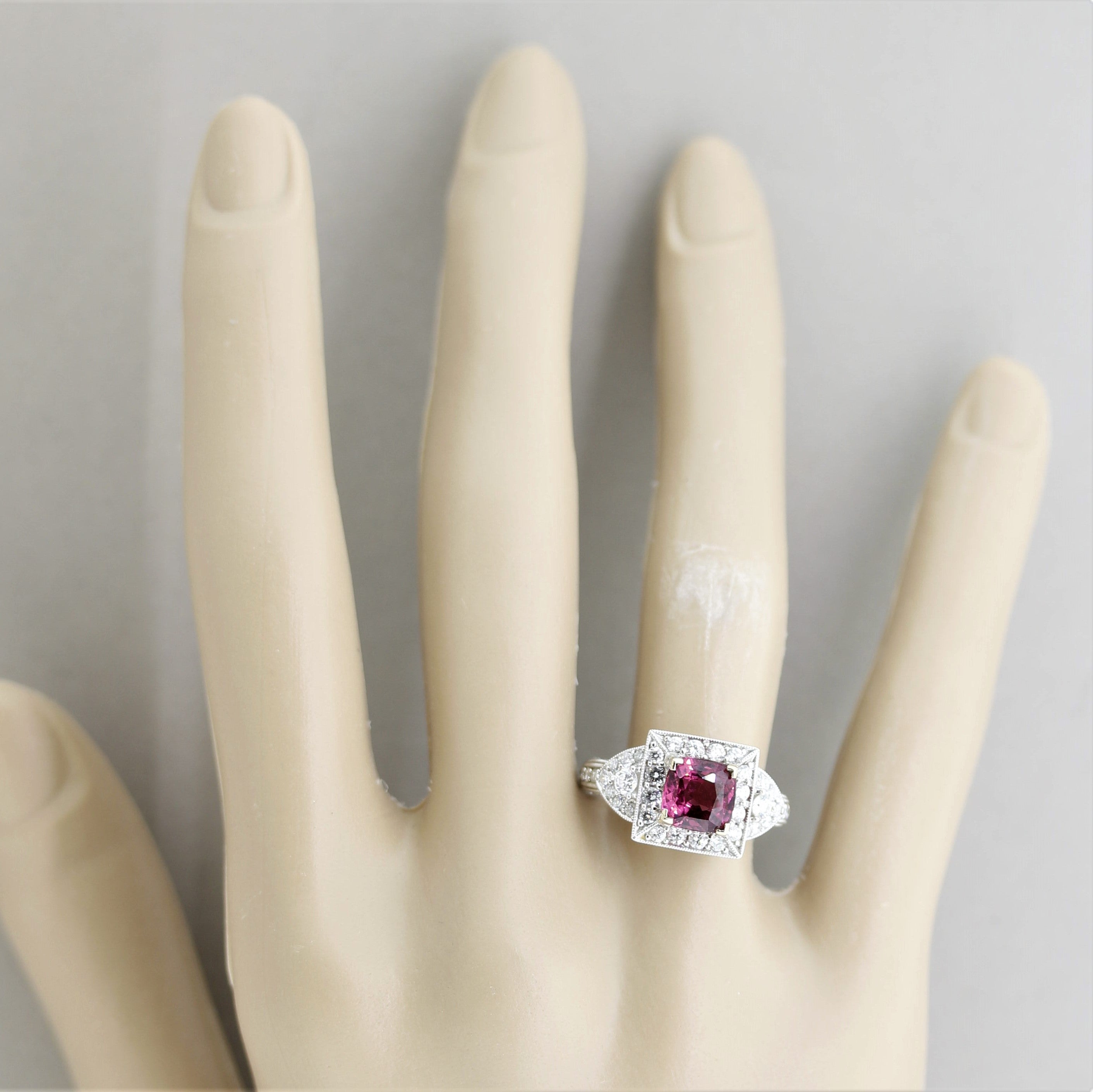 Spinel Diamond Gold Ring