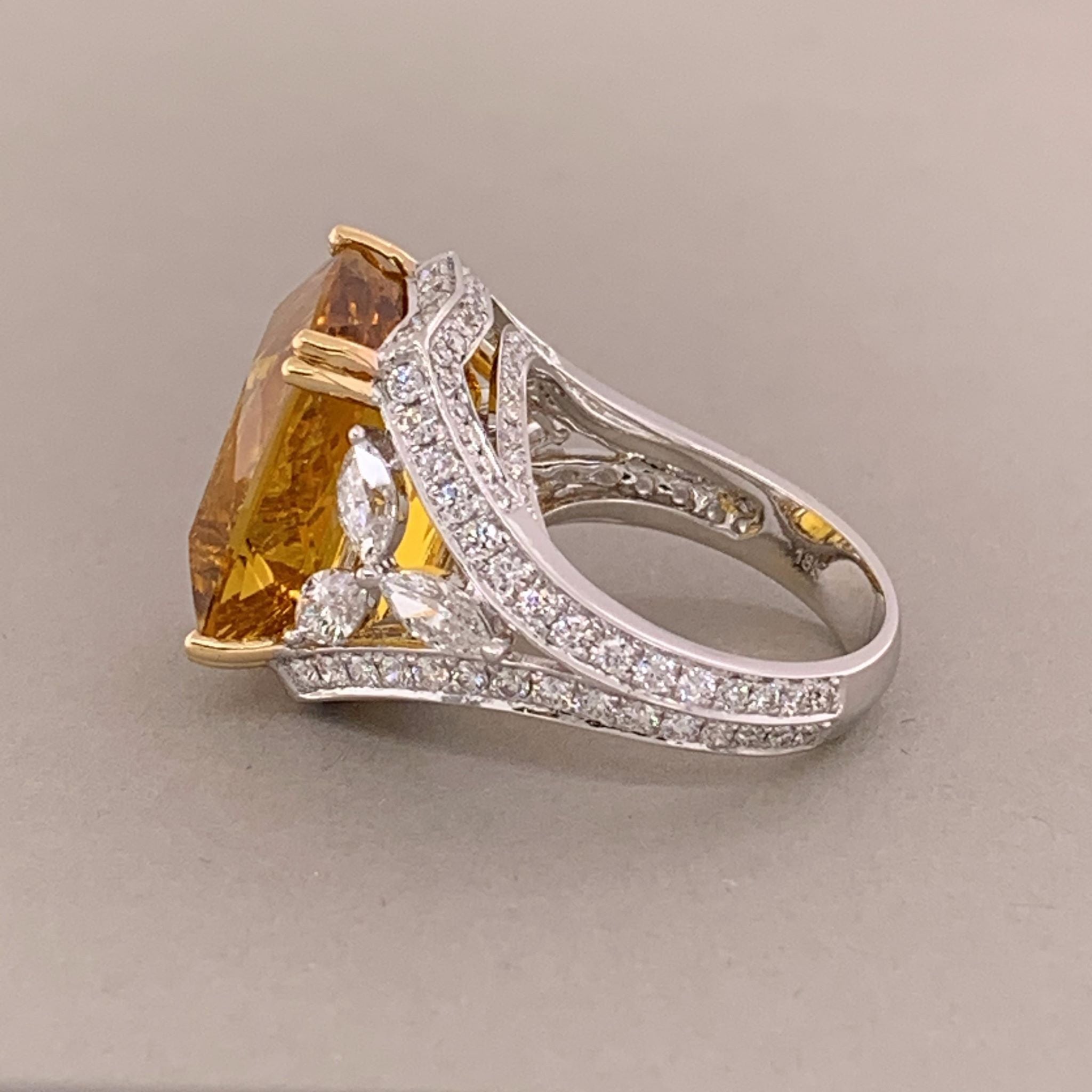 Heliodor Beryl Diamond Gold Ring