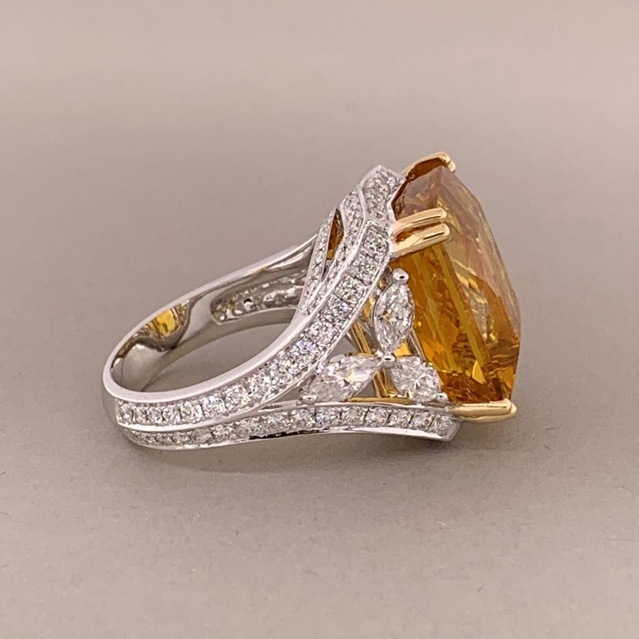 Heliodor Beryl Diamond Gold Ring