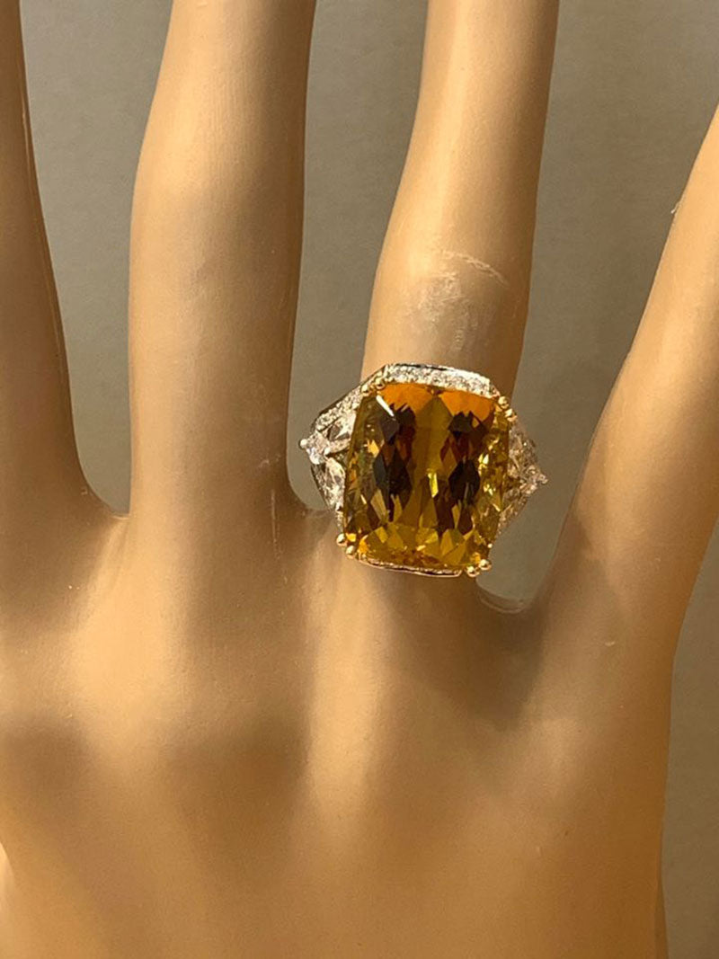 Heliodor Beryl Diamond Gold Ring