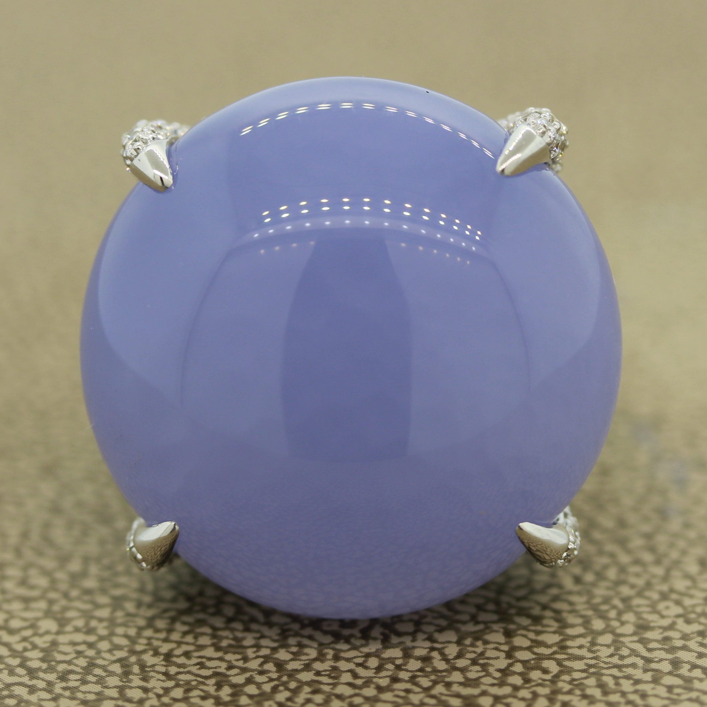 Fine Chalcedony Sapphire Diamond Gold Cocktail Ring