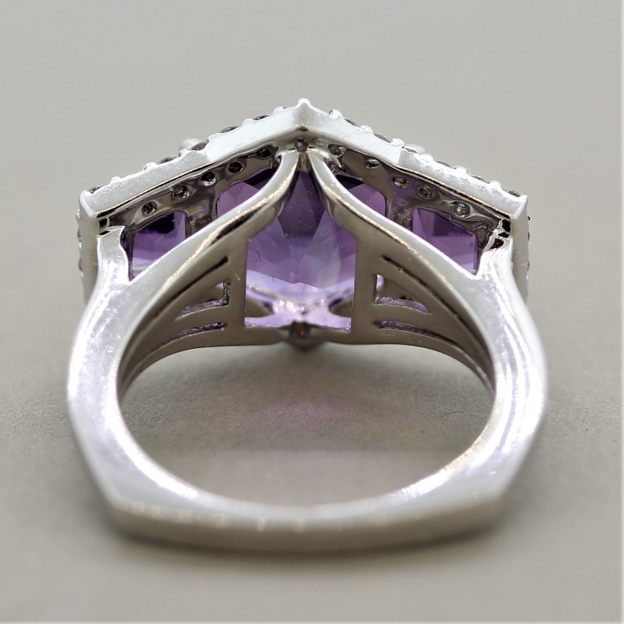 Amethyst Diamond Gold Ring