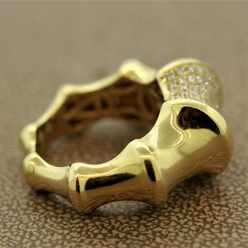 Diamond Gold “Bamboo” Ring