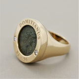 Italian Ancient Coin Diamond Gold Ring
