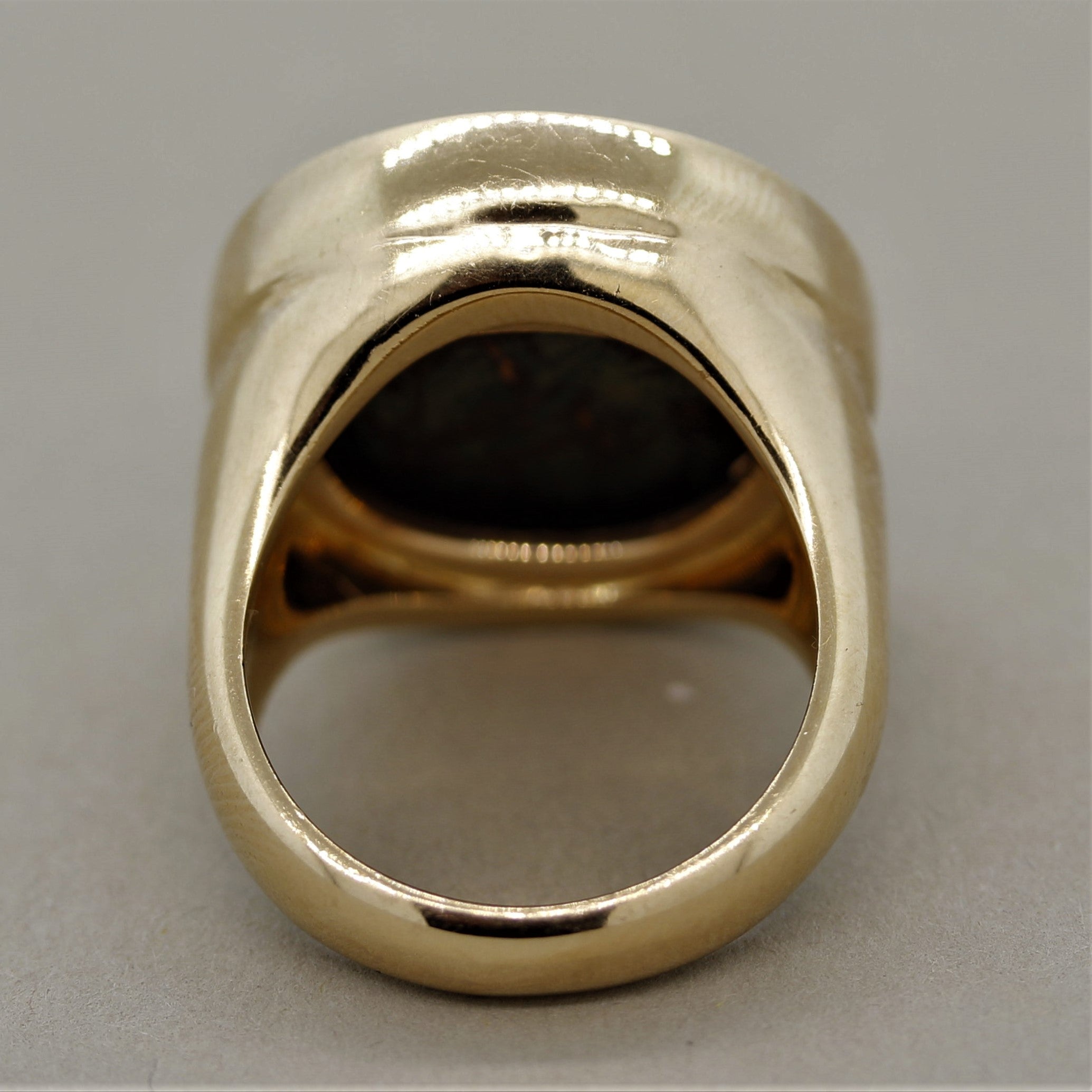 Italian Ancient Coin Diamond Gold Ring