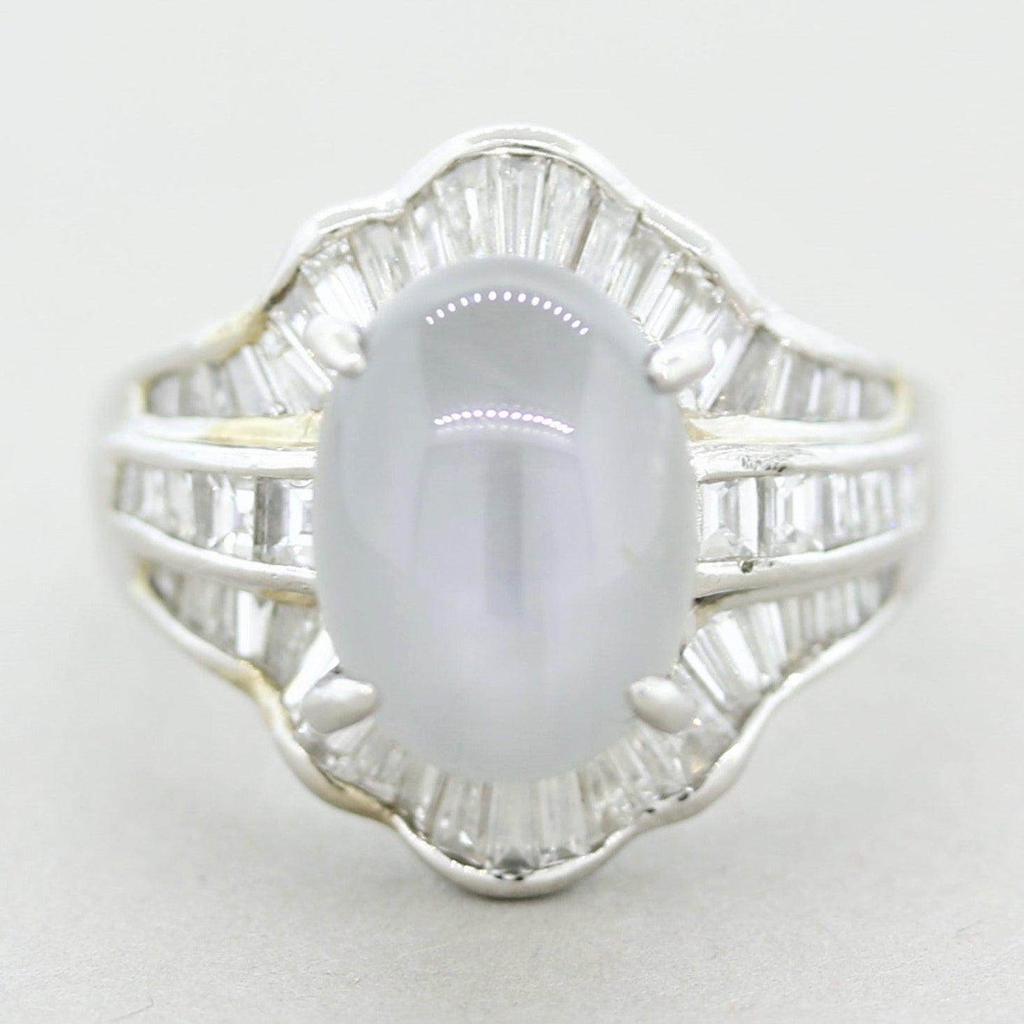 Star Sapphire Diamond Platinum ring