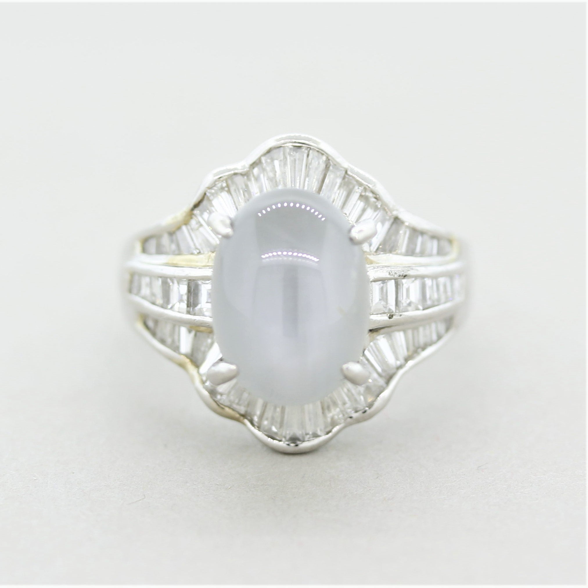 Star Sapphire Diamond Platinum ring