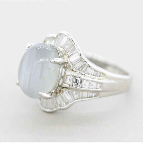 Star Sapphire Diamond Platinum ring