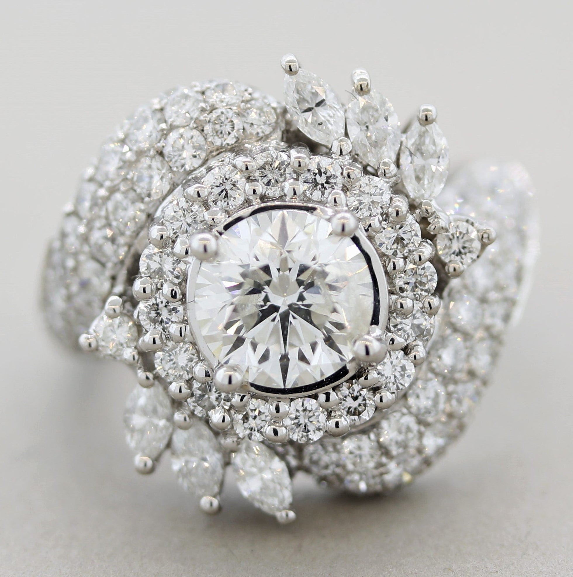 Mid-Century 1.42ct Diamond Gold Engagement Ring