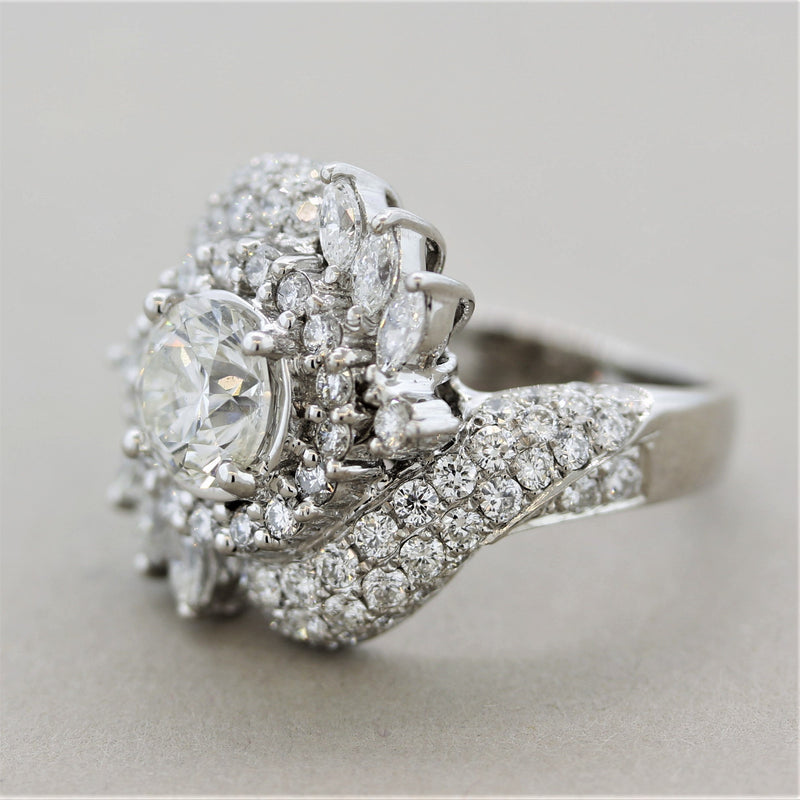 Mid-Century 1.42ct Diamond Gold Engagement Ring