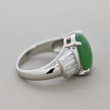 Jadeite Jade Diamond Platinum Ring