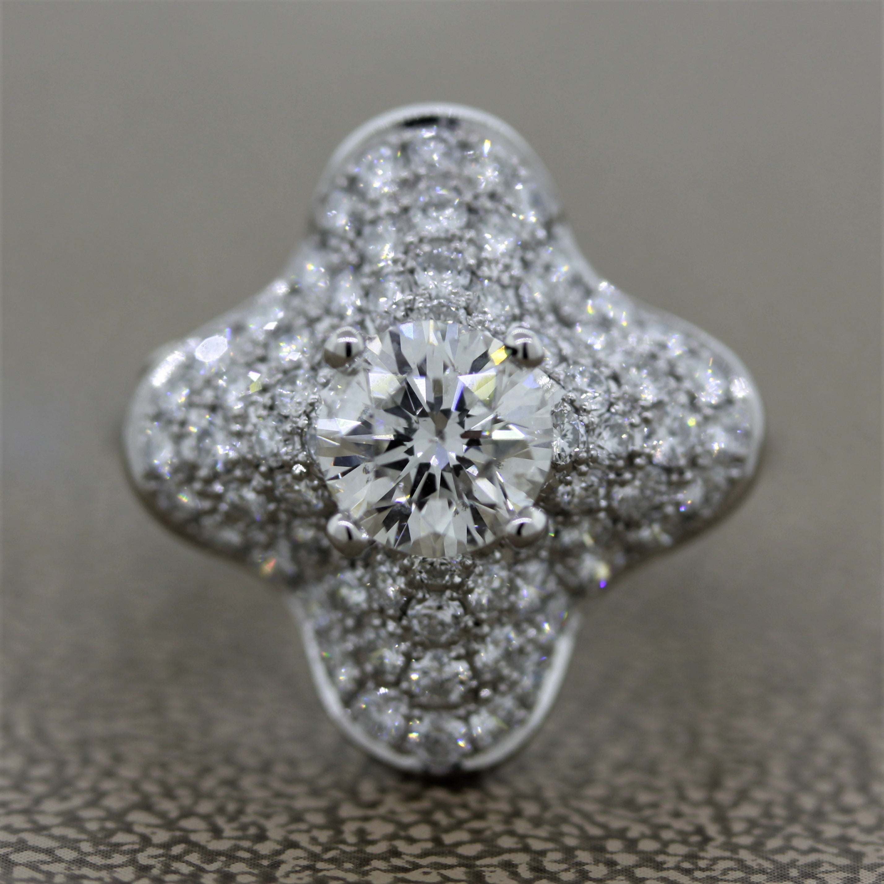 Diamond Platinum “Lucky Clover” Engagement Ring