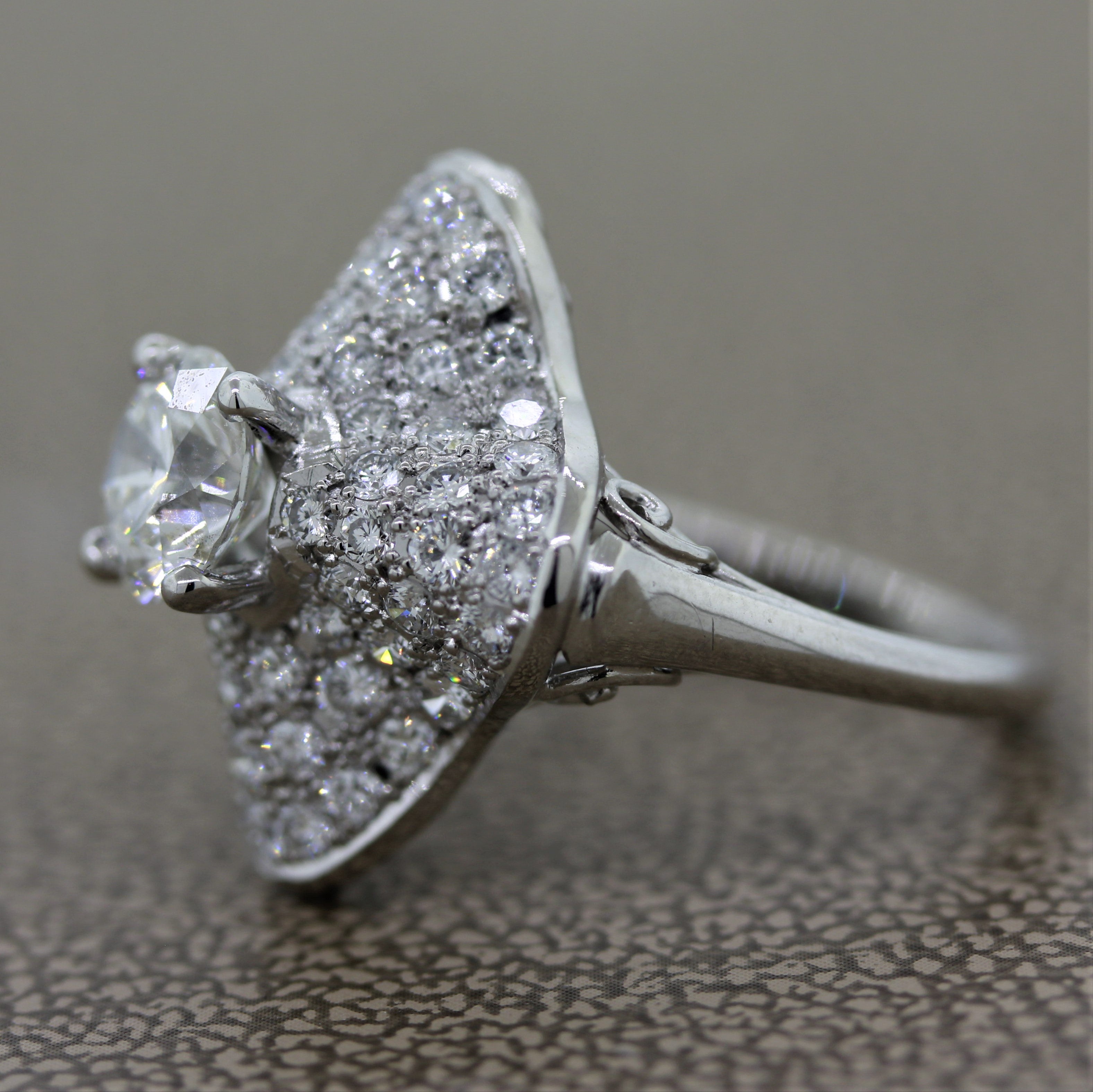 Diamond Platinum “Lucky Clover” Engagement Ring