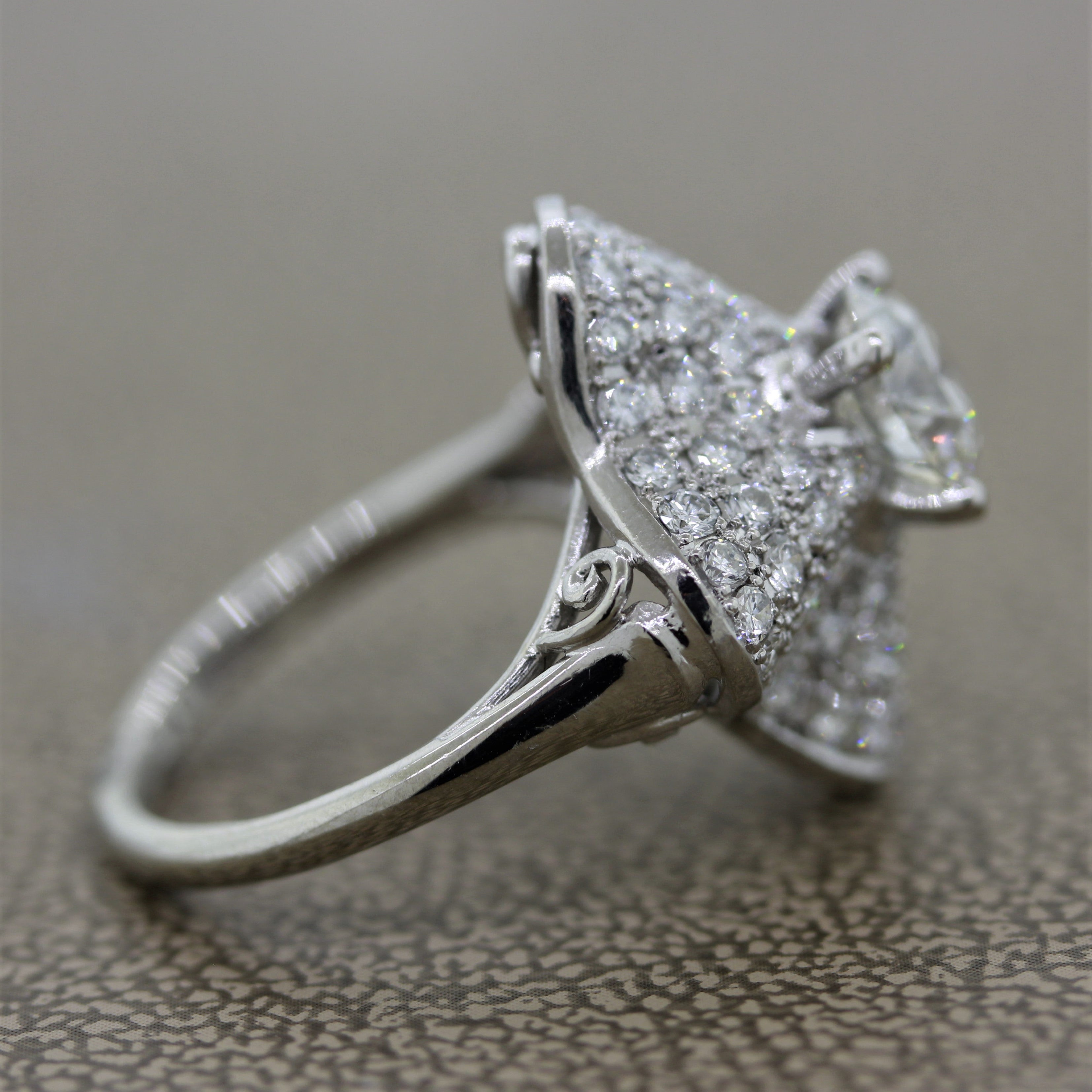 Diamond Platinum “Lucky Clover” Engagement Ring