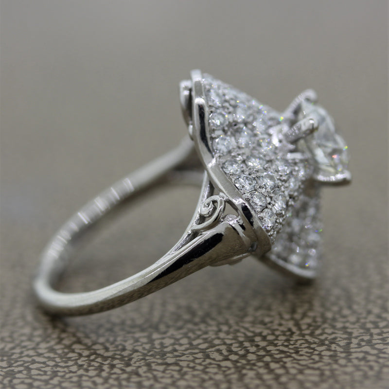 Diamond Platinum “Lucky Clover” Engagement Ring