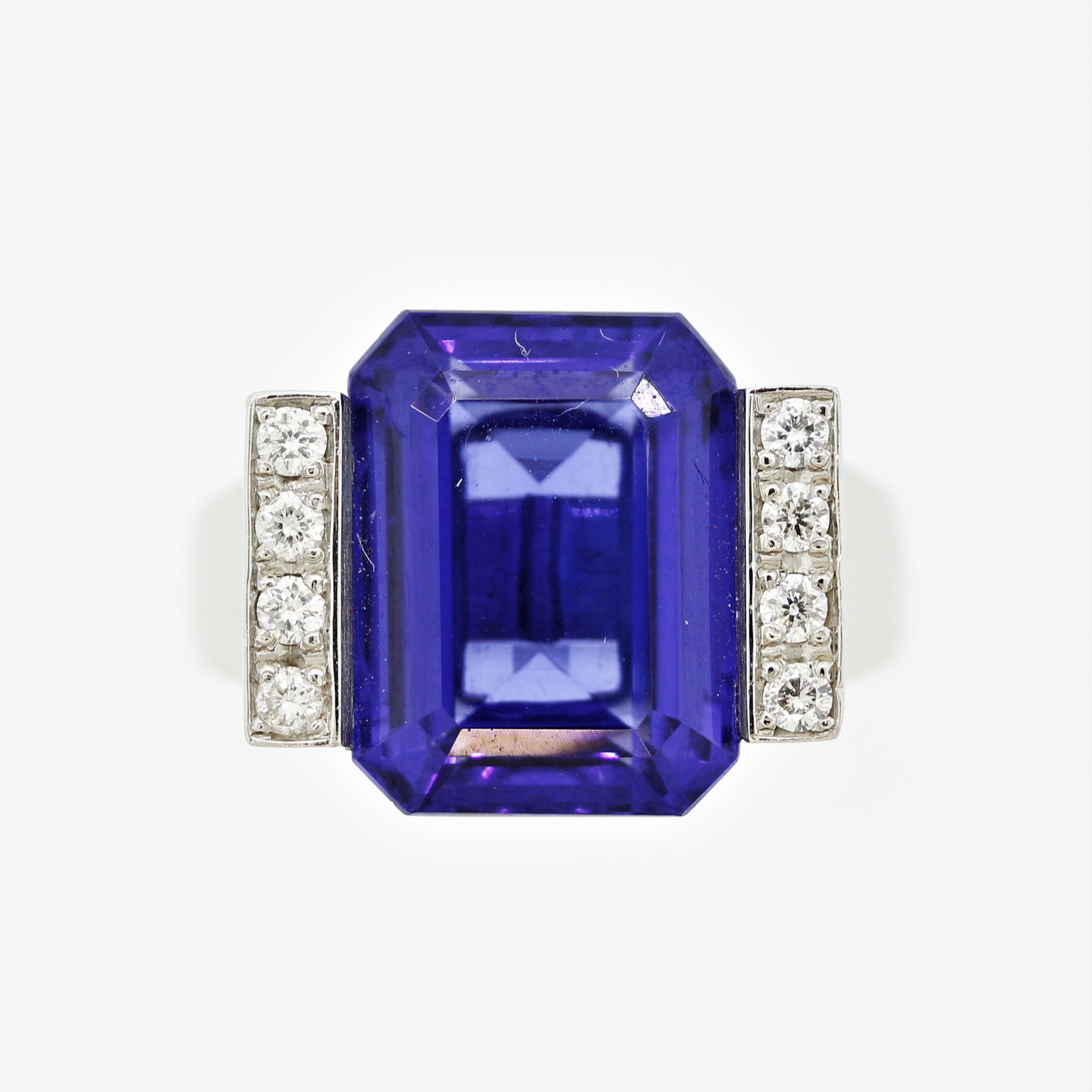 Tanzanite Diamond Platinum Ring