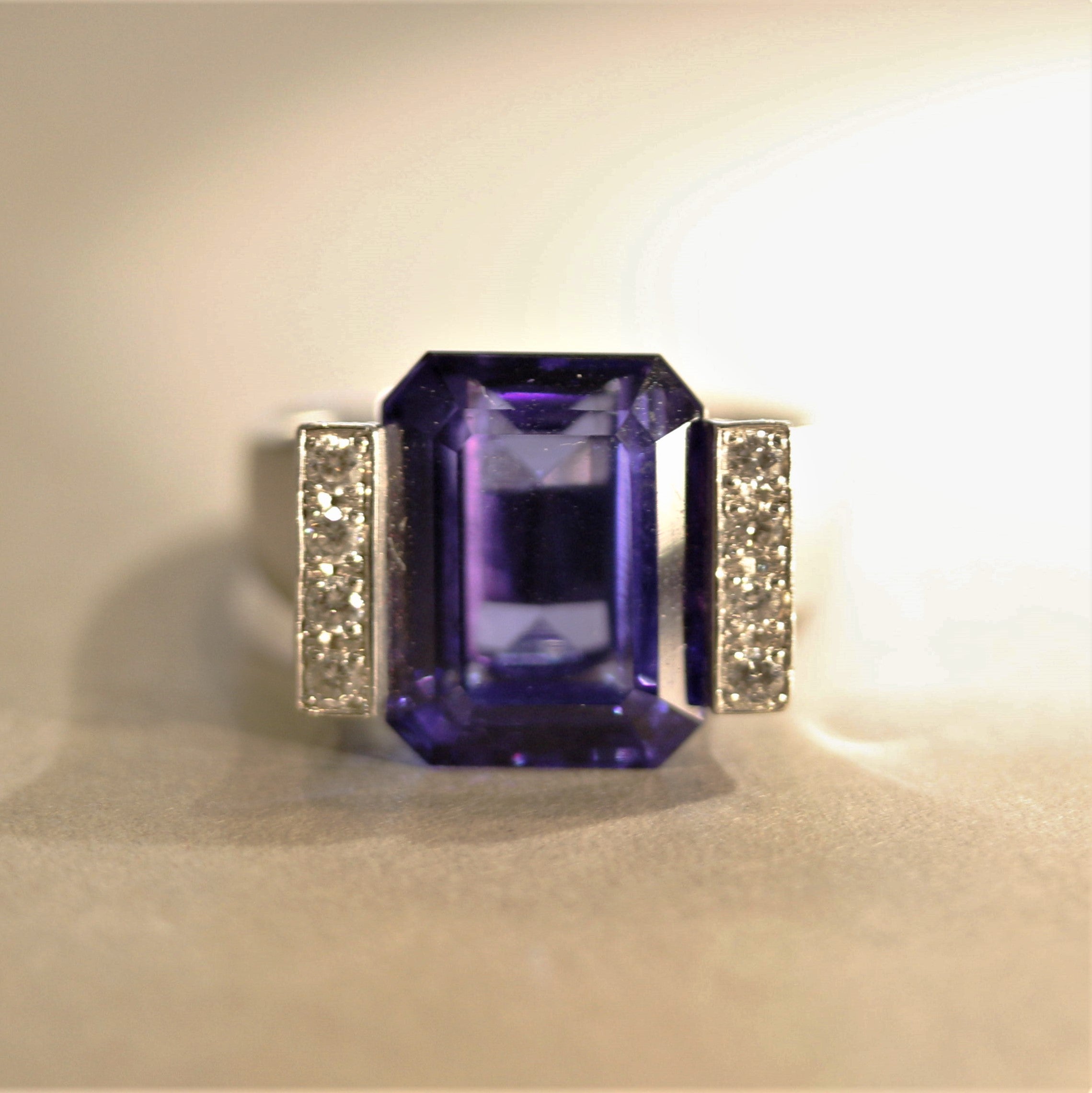 Tanzanite Diamond Platinum Ring